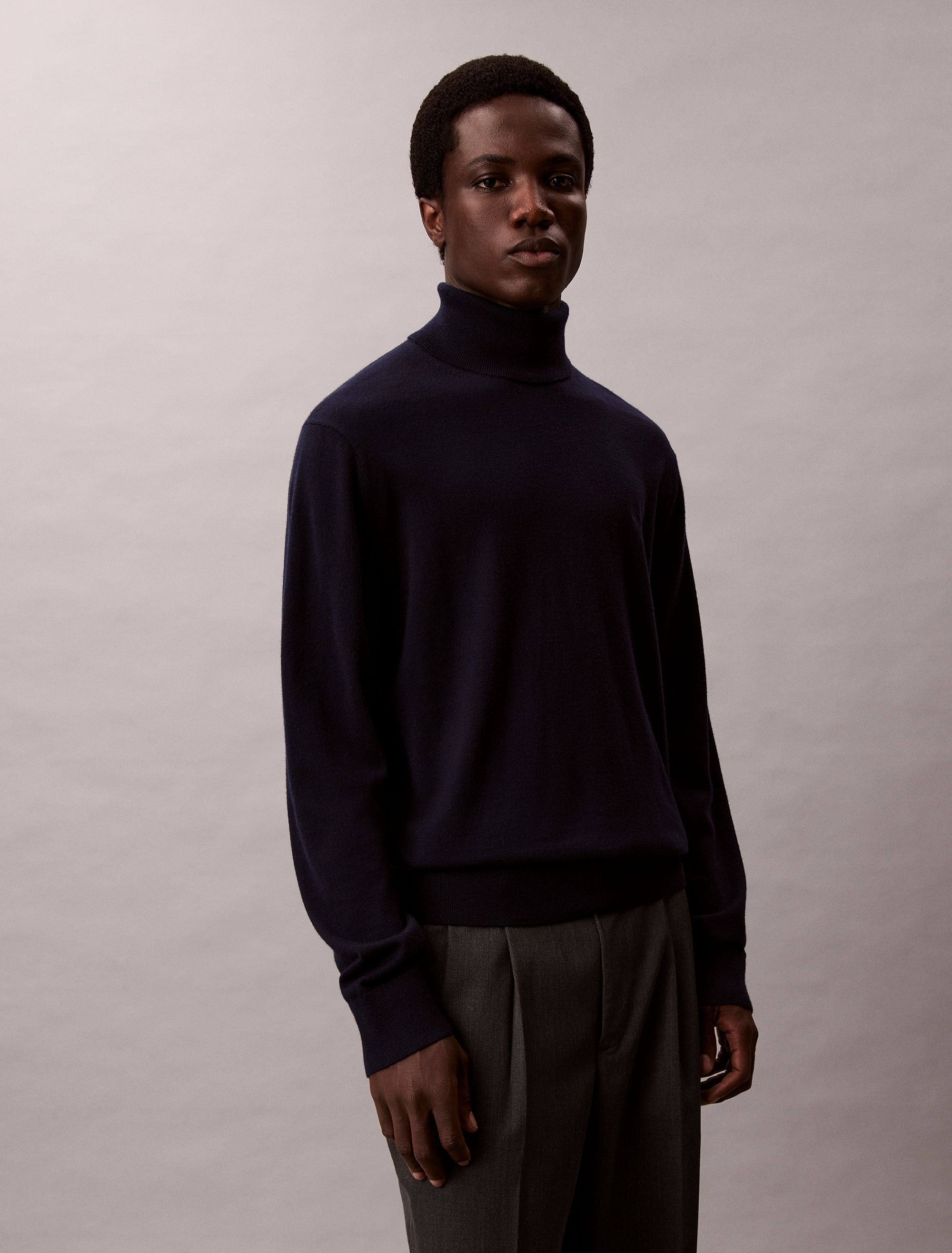 Image of Calvin Klein Rollkragenpullover "LS 100% MERINO T-NECK 14GG" Mit Rundhalsausschnitt, regular fit