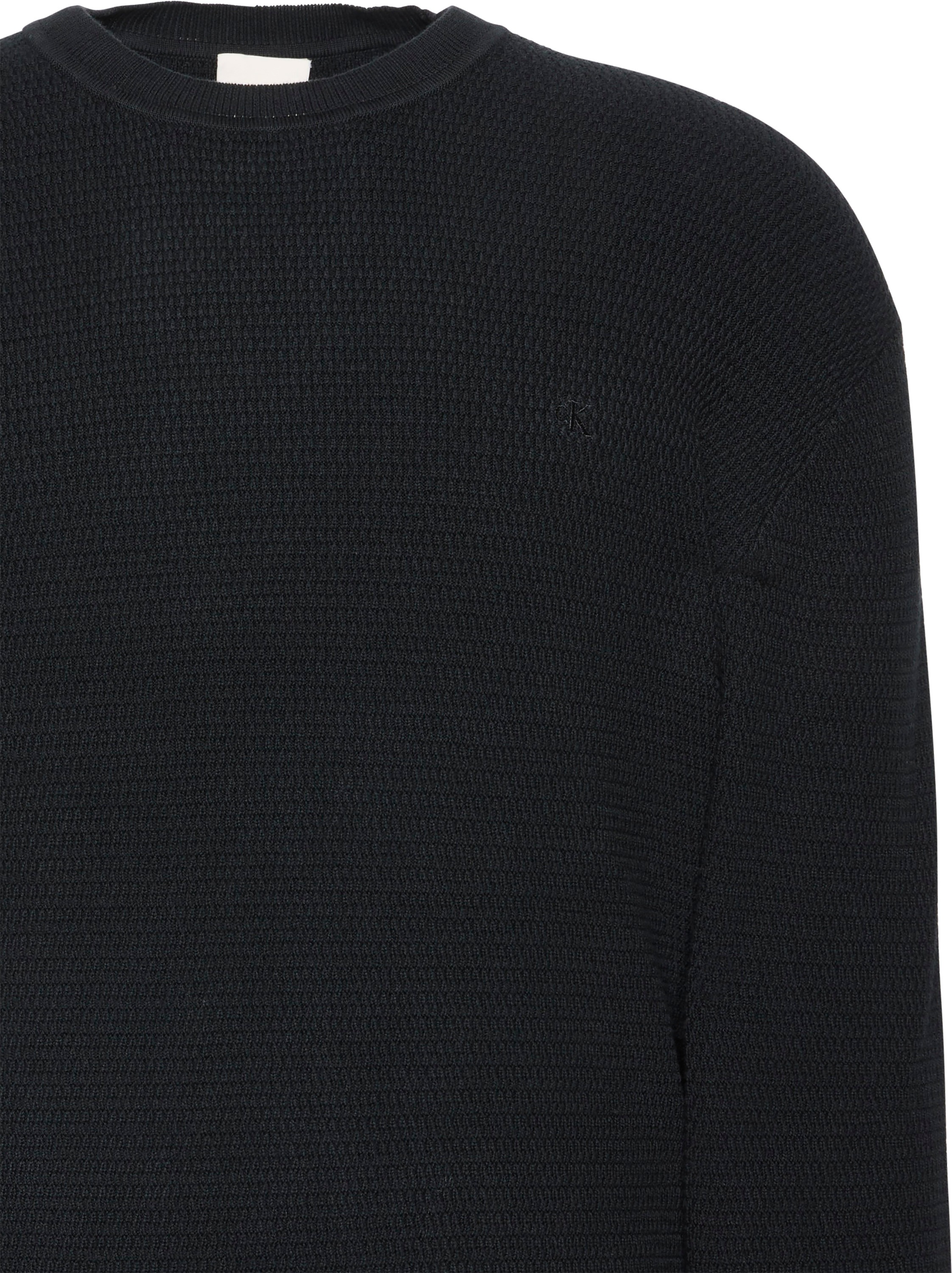 Calvin Klein Strickpullover »LS TXTR CTTN CRWNK S«, Mit Rundhalsausschnitt