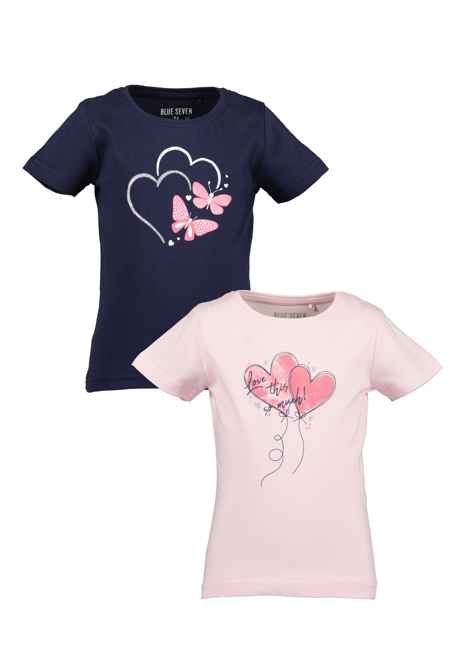 Image of Blue Seven T-Shirt "2er Pack Mädchen T-Shirts mit Herzen"