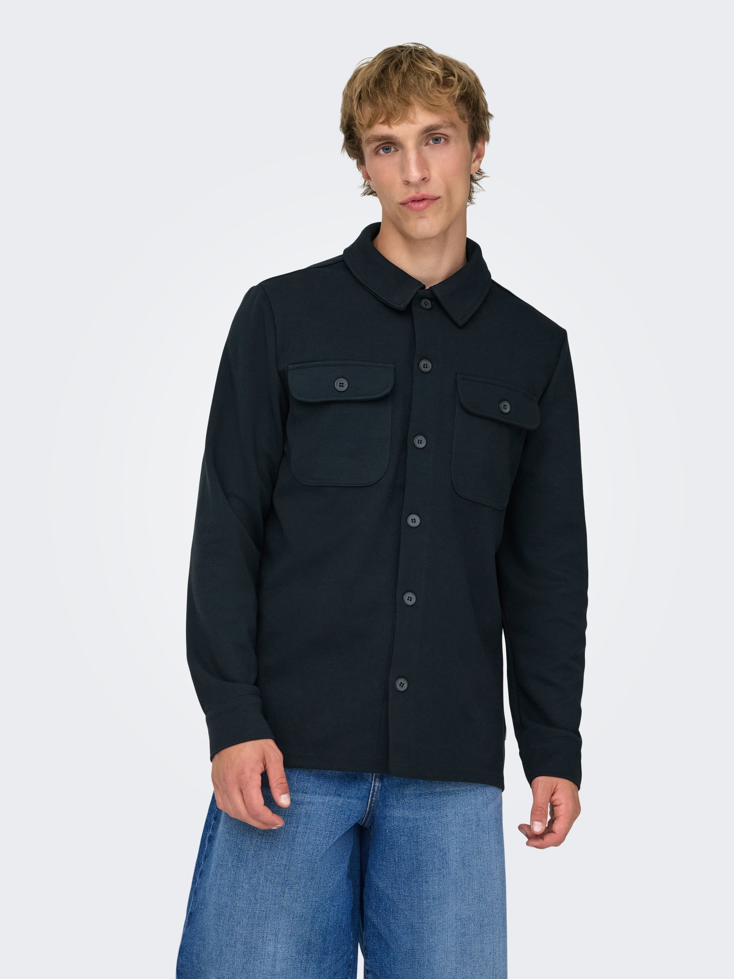 ONLY & SONS Langarmhemd »ONSNEWKODYL OVERSHIRT SWEAT NOOS«