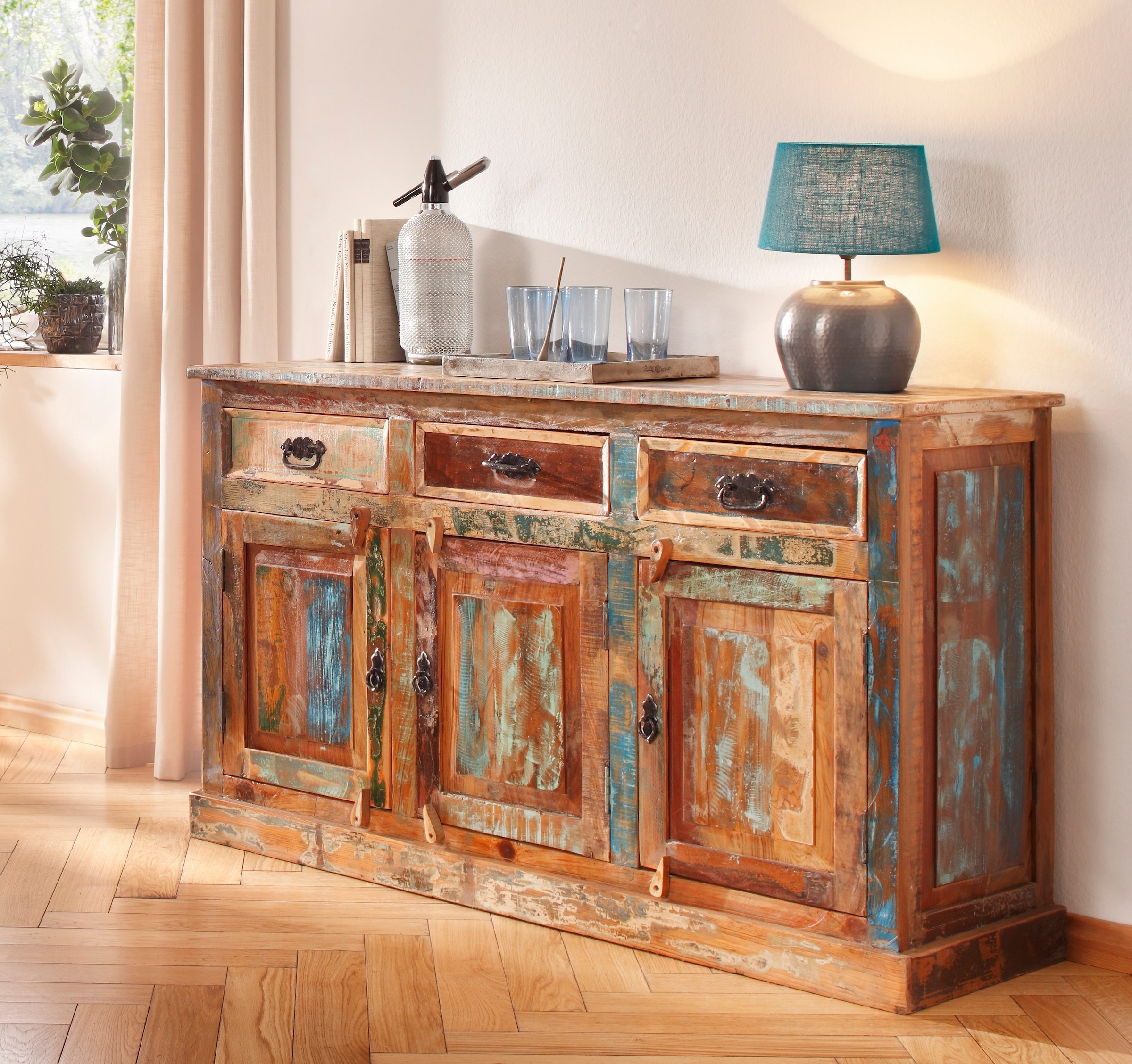 SIT Sideboard »Riverboat«, aus recyceltem Altholz, Breite 40 cm, Shabby Chic, Vintage