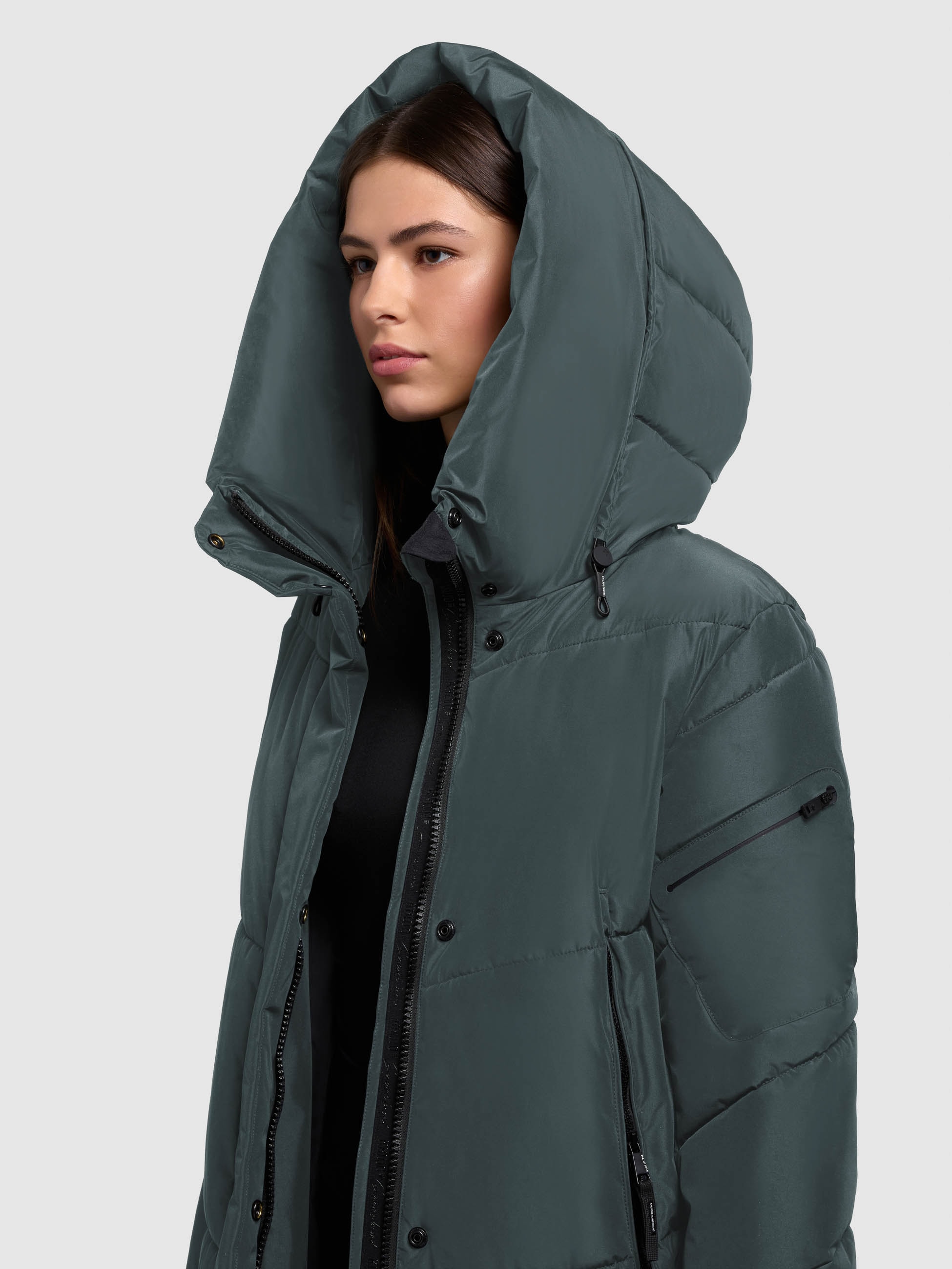 khujo Manteau matelassé »PULSET MATT« grosse Kapuze, Reissverschlusstaschen