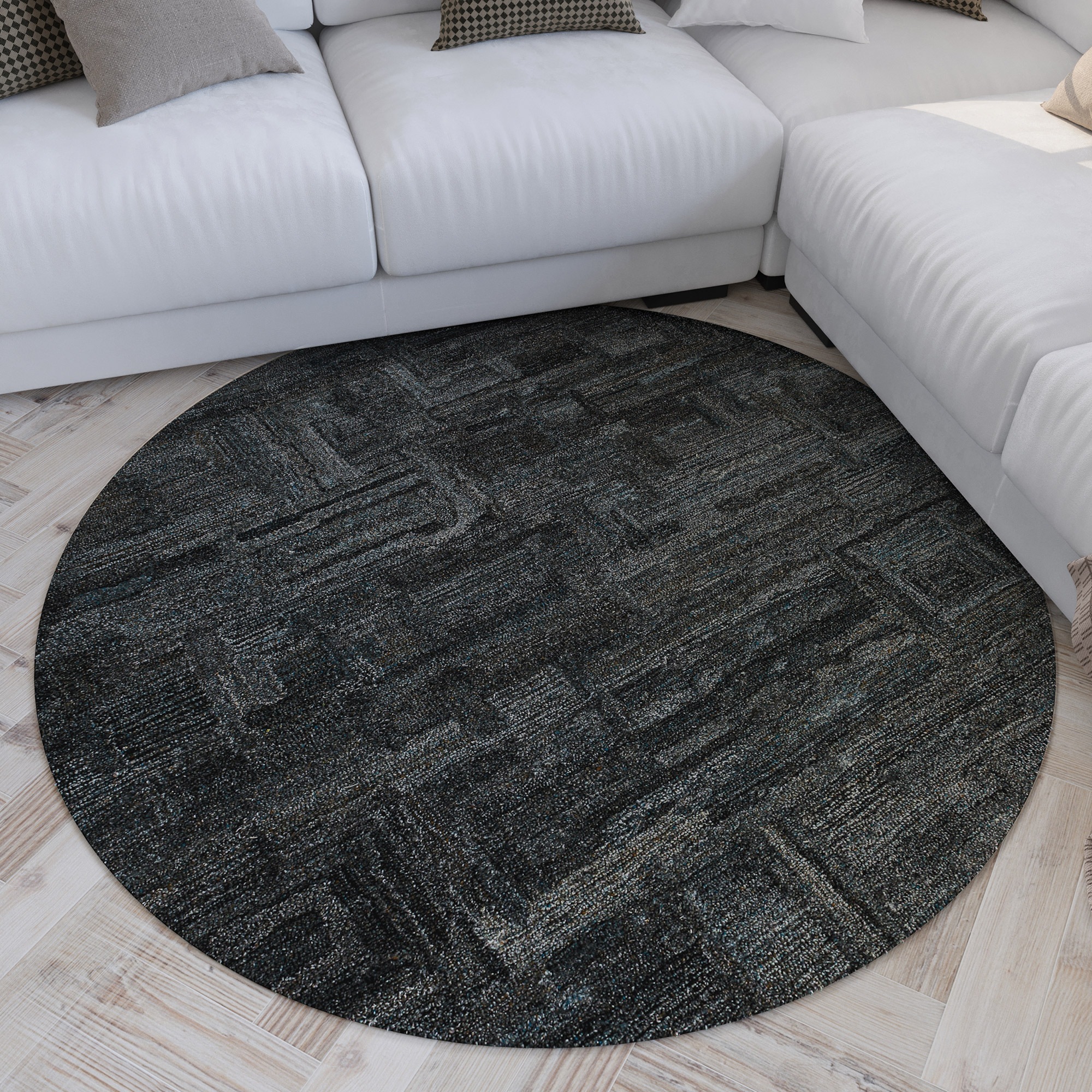 Image of Wecon home Teppich "Hamptons FORTYTWO" rund 15 mm Höhe Kurzflor, Wohnzimmer, Schlafzimmer, elegant, geometrisches Design