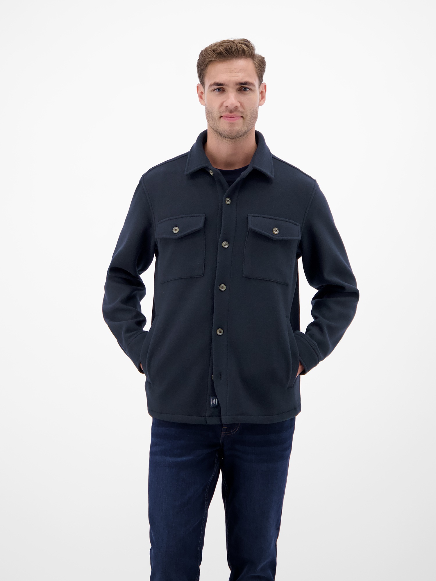 LERROS Langarmhemd »LERROS Urban-Style Hemdjacke in Wolloptik«