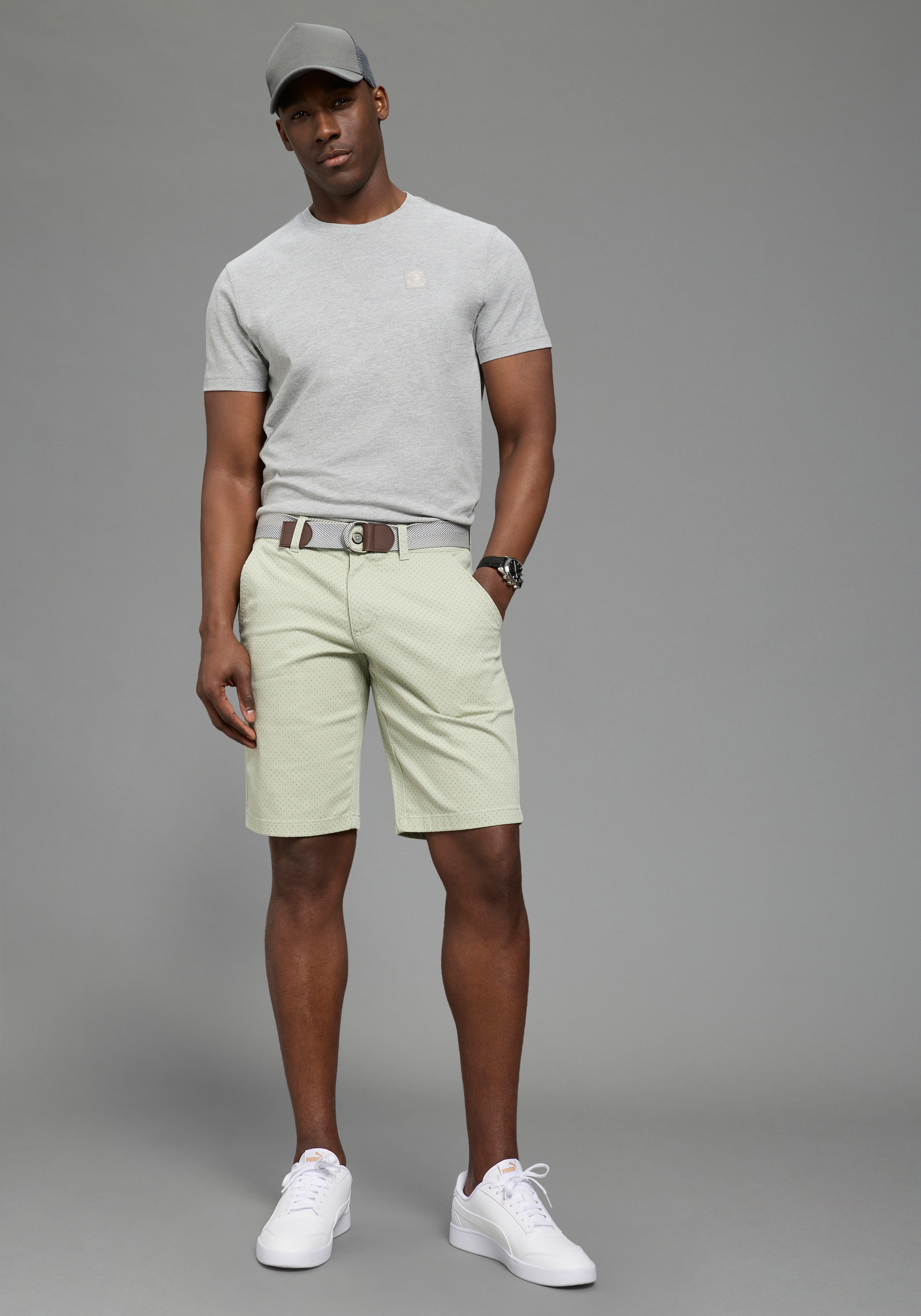 DELMAO Shorts  kniefrei, gerades Bein, mit Eingrifftaschen und Gesässtaschen