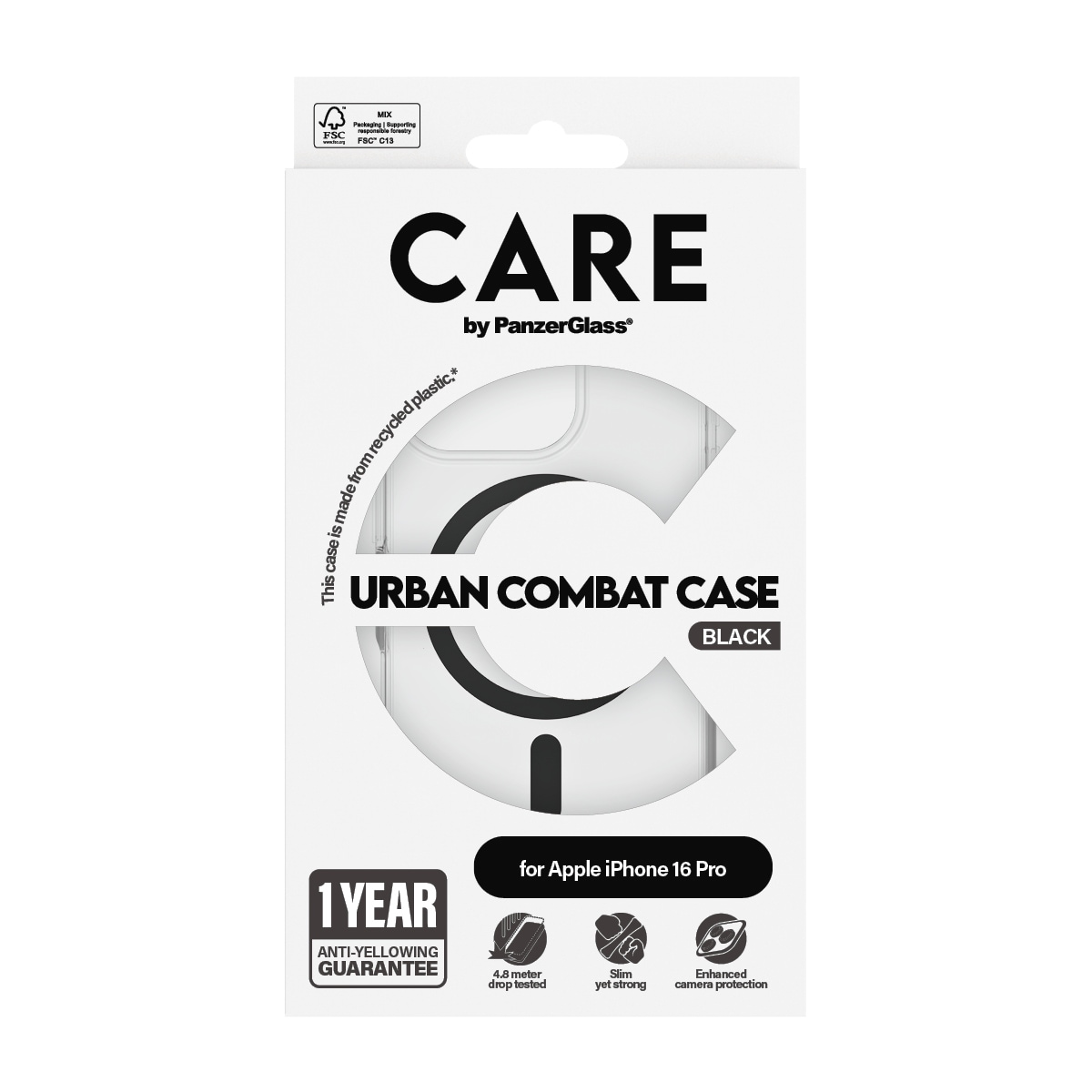 CARE by PanzerGlass Handyhülle »Urban Combat Case mit MagSafe für Apple iPhone 16 Pro«, Backcover, Schutzhülle, Handyschutzhülle, Case, Schutzcase, stossfest