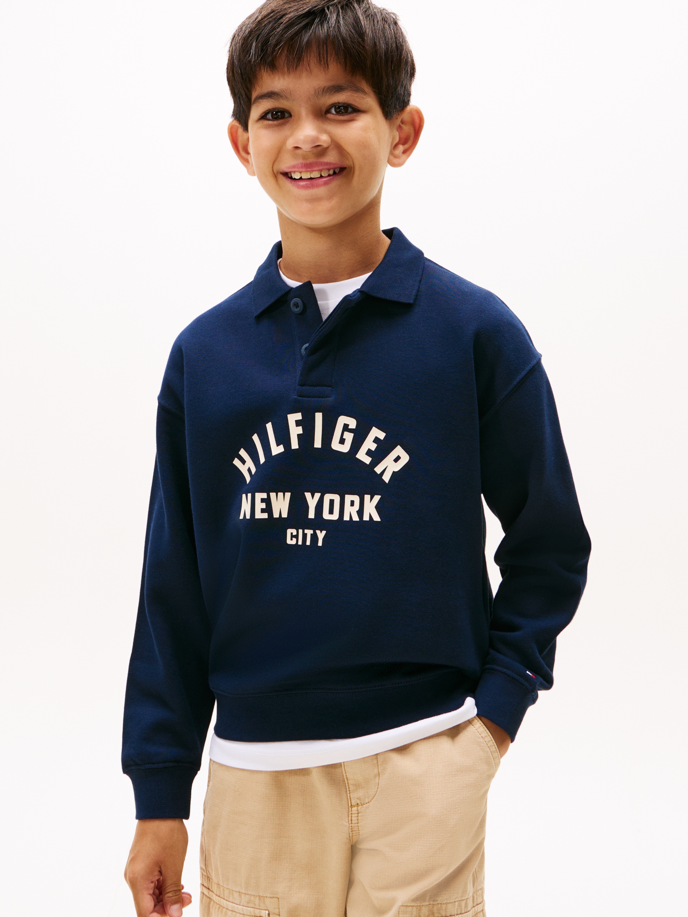 Tommy Hilfiger Sweatshirt »HILFIGER GRAPHIC SWEATSHIRT«, für Kinder bis 16 Jahre, mit Polokragen