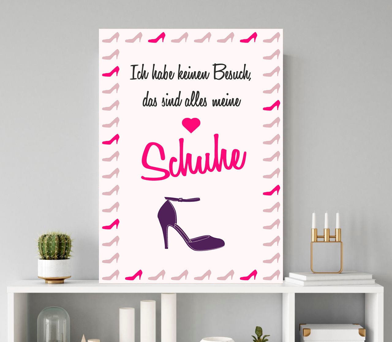 queence Metallbild »Schuhe«, Schriftzüge-Schriftzug-Sprüche-Sprüche & Texte-Herzen-Schuh-Schuhe, (1 St.), Stahlschilder