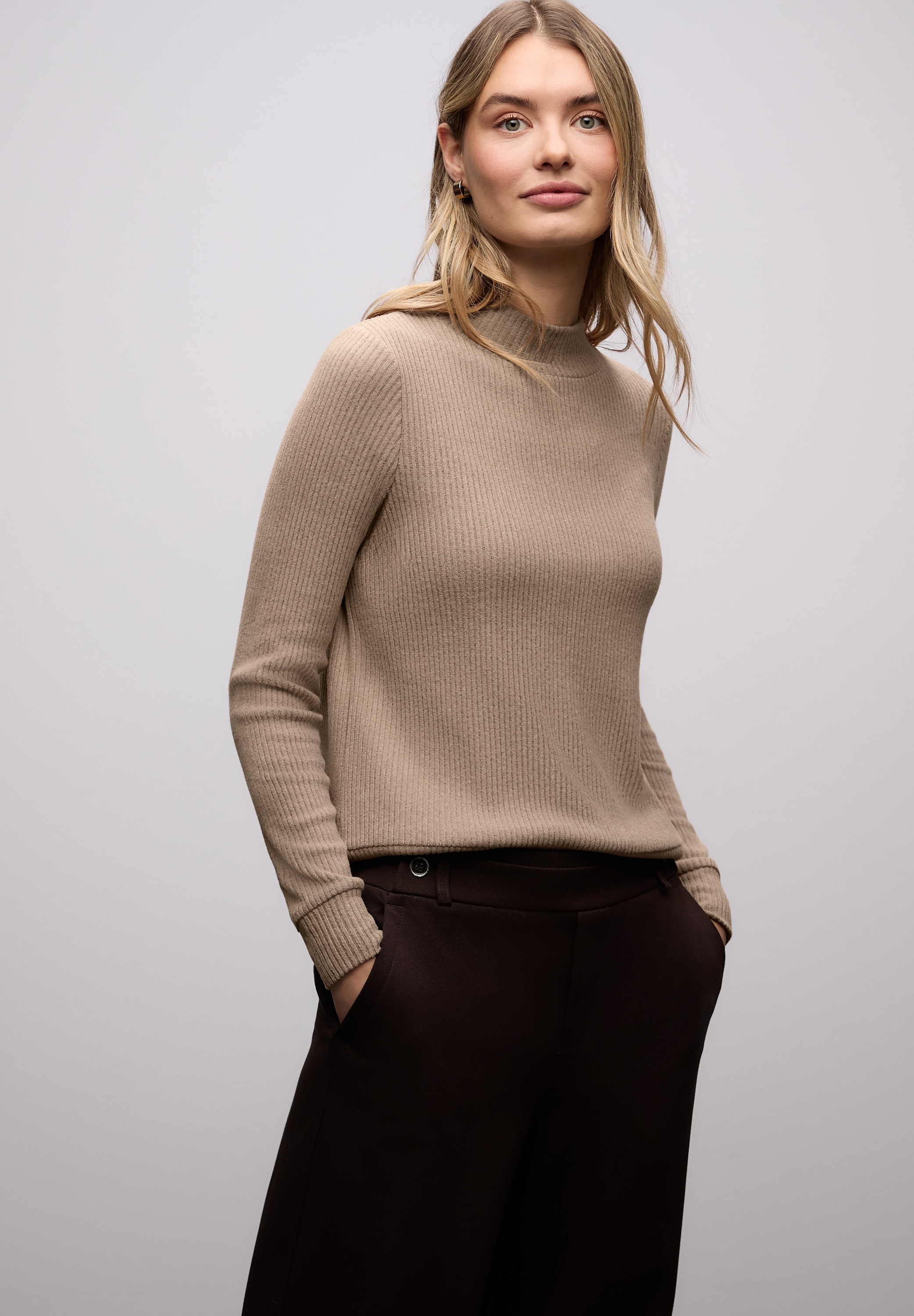 Image of STREET ONE Langarmshirt in Ripp-Optik