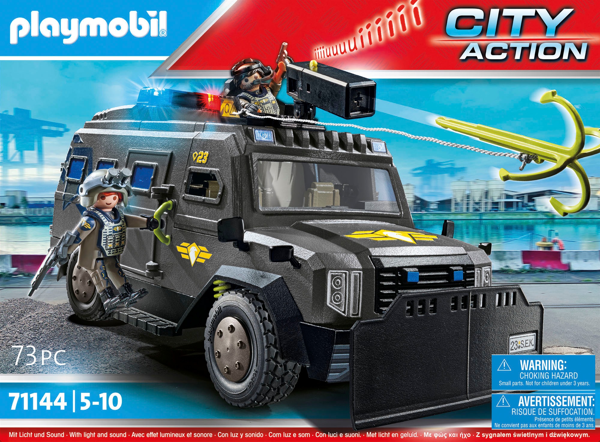 Playmobil® Konstruktions-Spielset »SWAT-Geländefahrzeug (71144), My Action Heroes«, (73 St.), Made in Europe; mit Licht und Sound