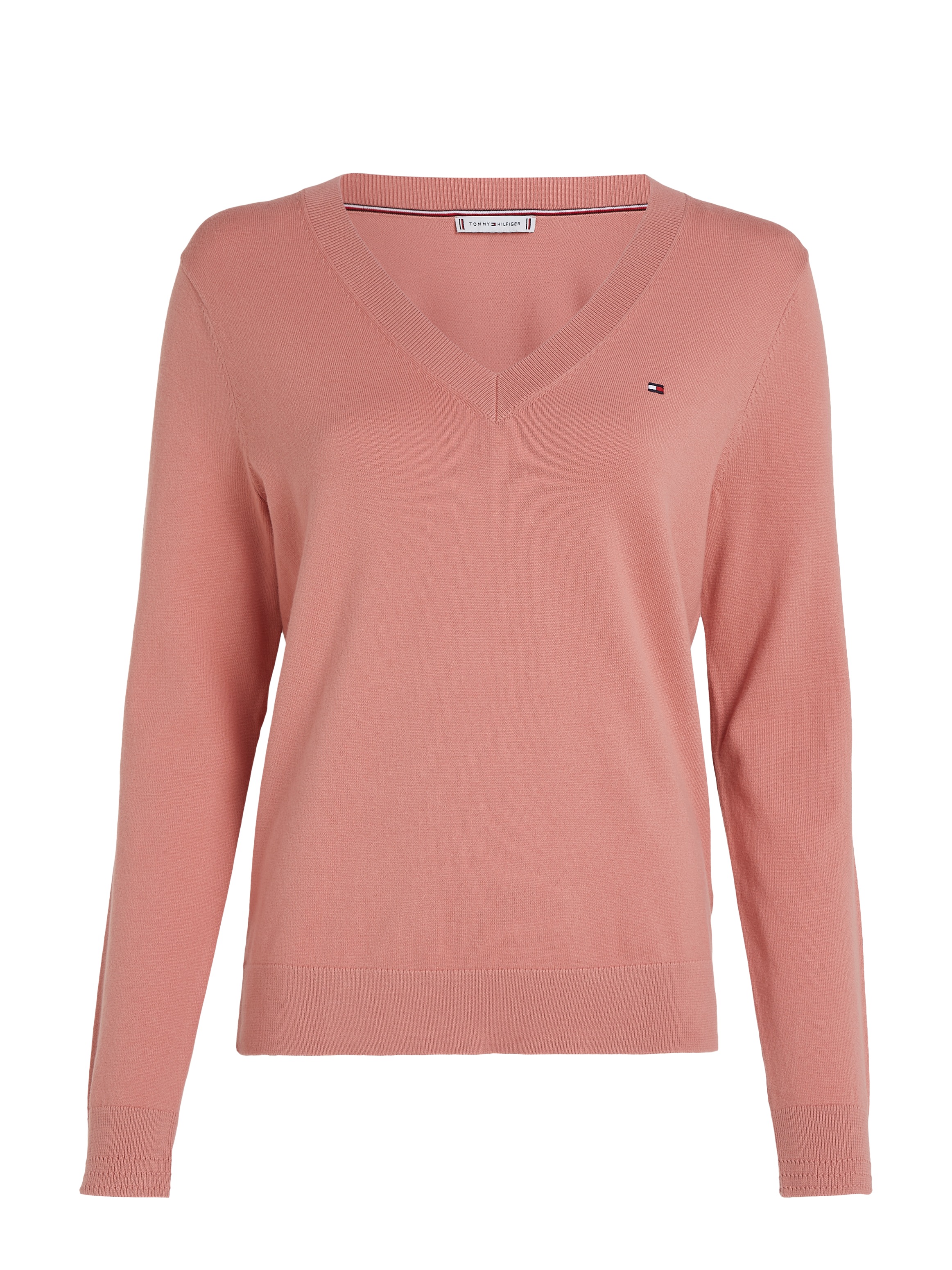 Tommy Hilfiger V-Ausschnitt-Pullover, mit Logo-Stickerei