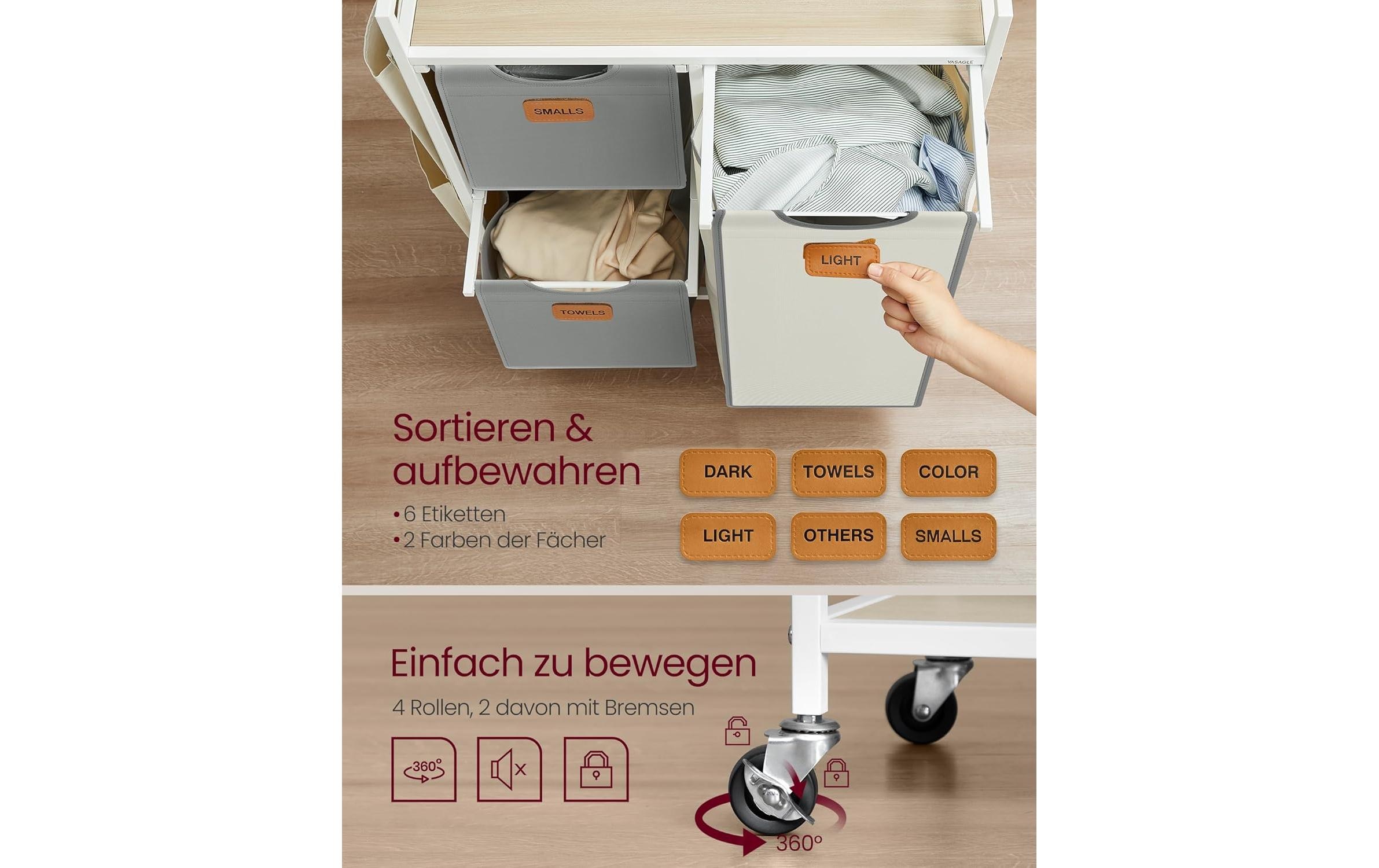 VASAGLE Panier à linge »mit 3 Fächern 100 l«