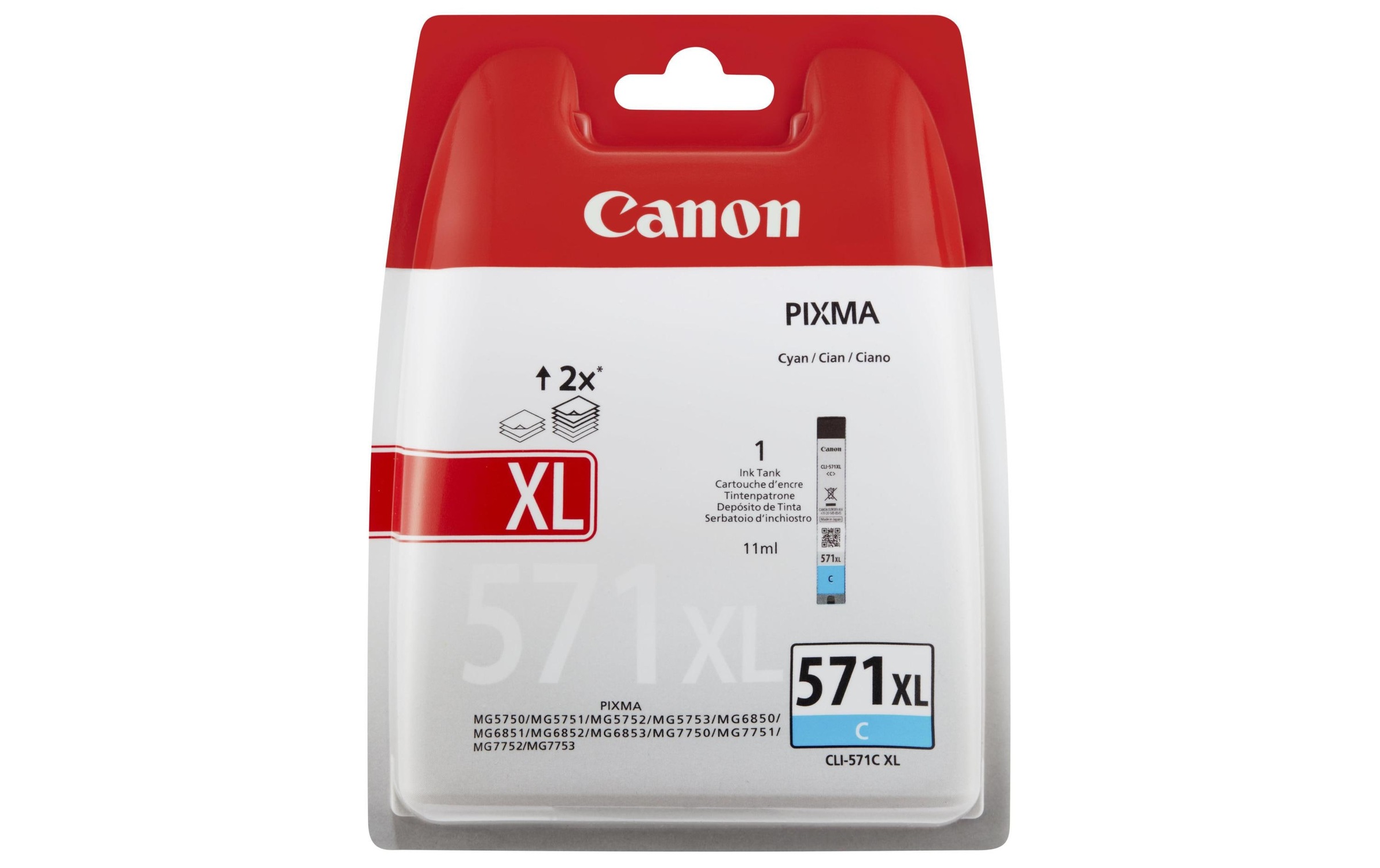 Image of Canon Tintenpatrone "CLI-571C XL Cyan"
