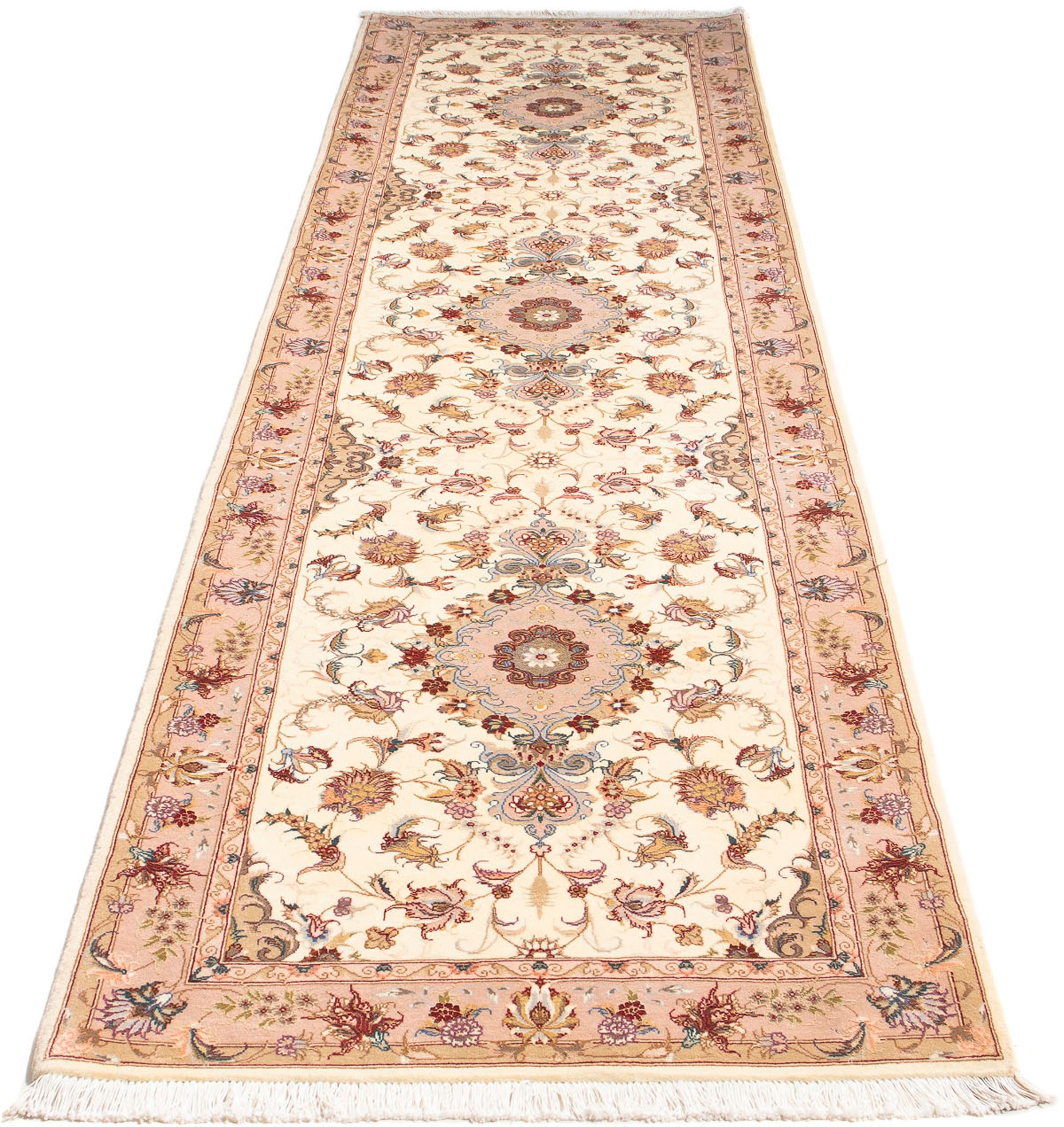 Image of morgenland Orientteppich »Perser - Täbriz - Royal - 320 x 85 cm - beige«, rechteckig, 7 mm Höhe, Wohnzimmer, Handgeknüpft, Einzelstück mit Zertifikat bei Ackermann Versand Schweiz