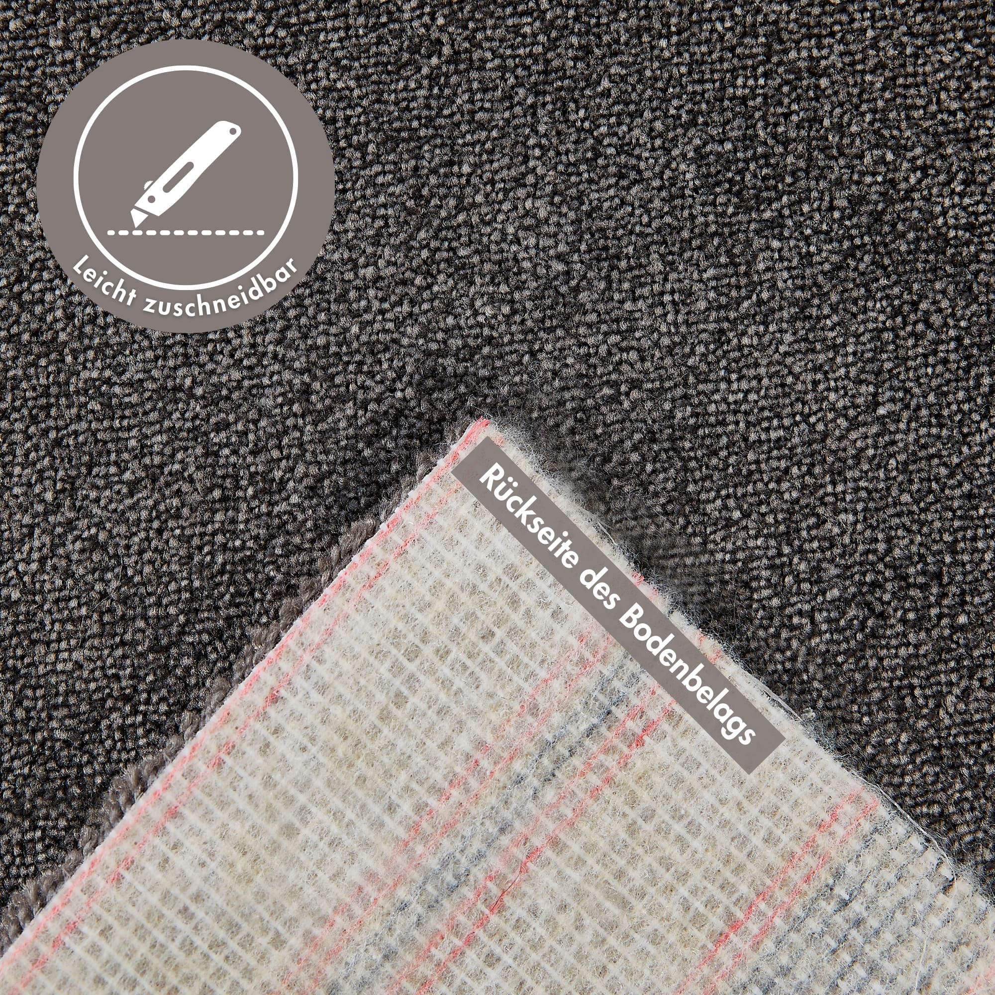 Andiamo Teppichboden »Florenz, Schlinge, Made in Belgium«, rechteckig, 8 mm Höhe, Uni-Farben, Breite 400 cm, strapazierfähig & robust