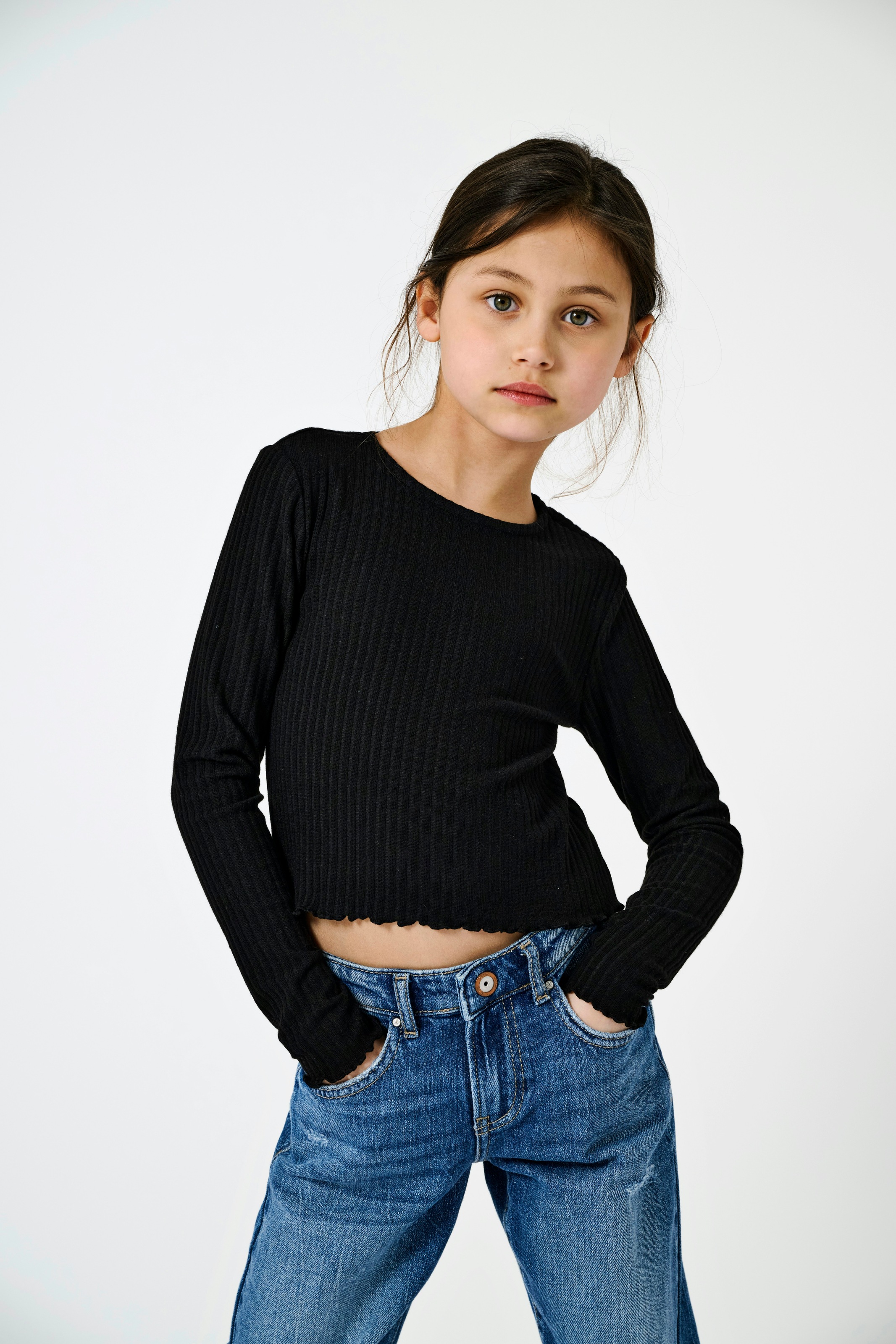 Image of KIDS ONLY Langarmshirt "KOGNELLA L/S O-NECK TOP JRS NOOS" Materialmix