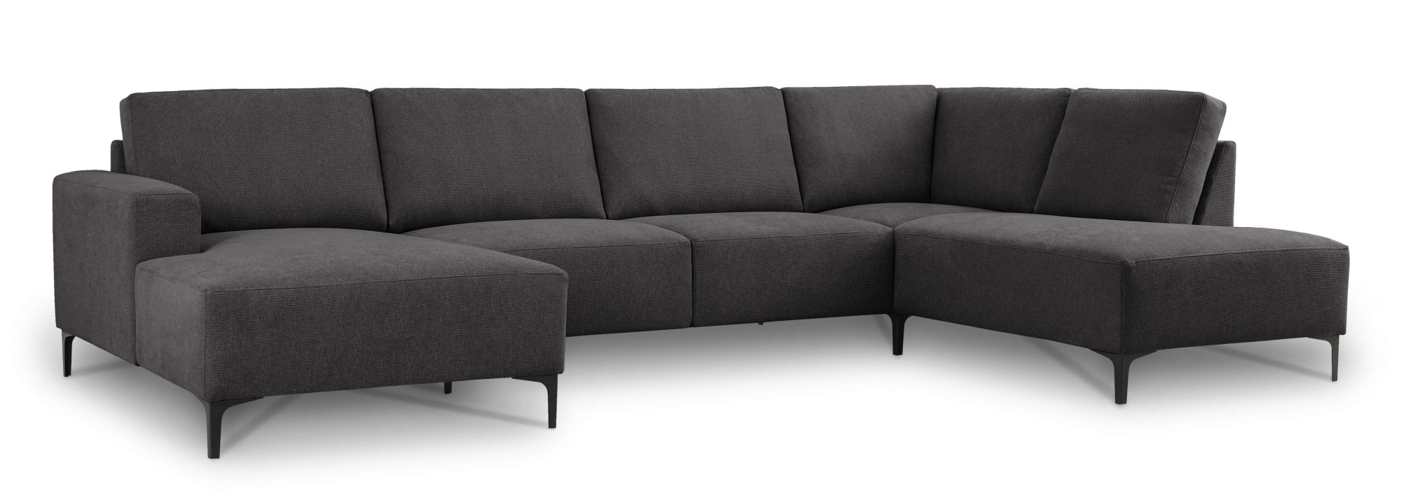 Home affaire Wohnlandschaft »Tournon U-Form, XXL Sofa, Breite 333 cm, Webstoff, Chenille«, Designsofa im nordischen Stil, Wellenunterfederung, Metallfüsse
