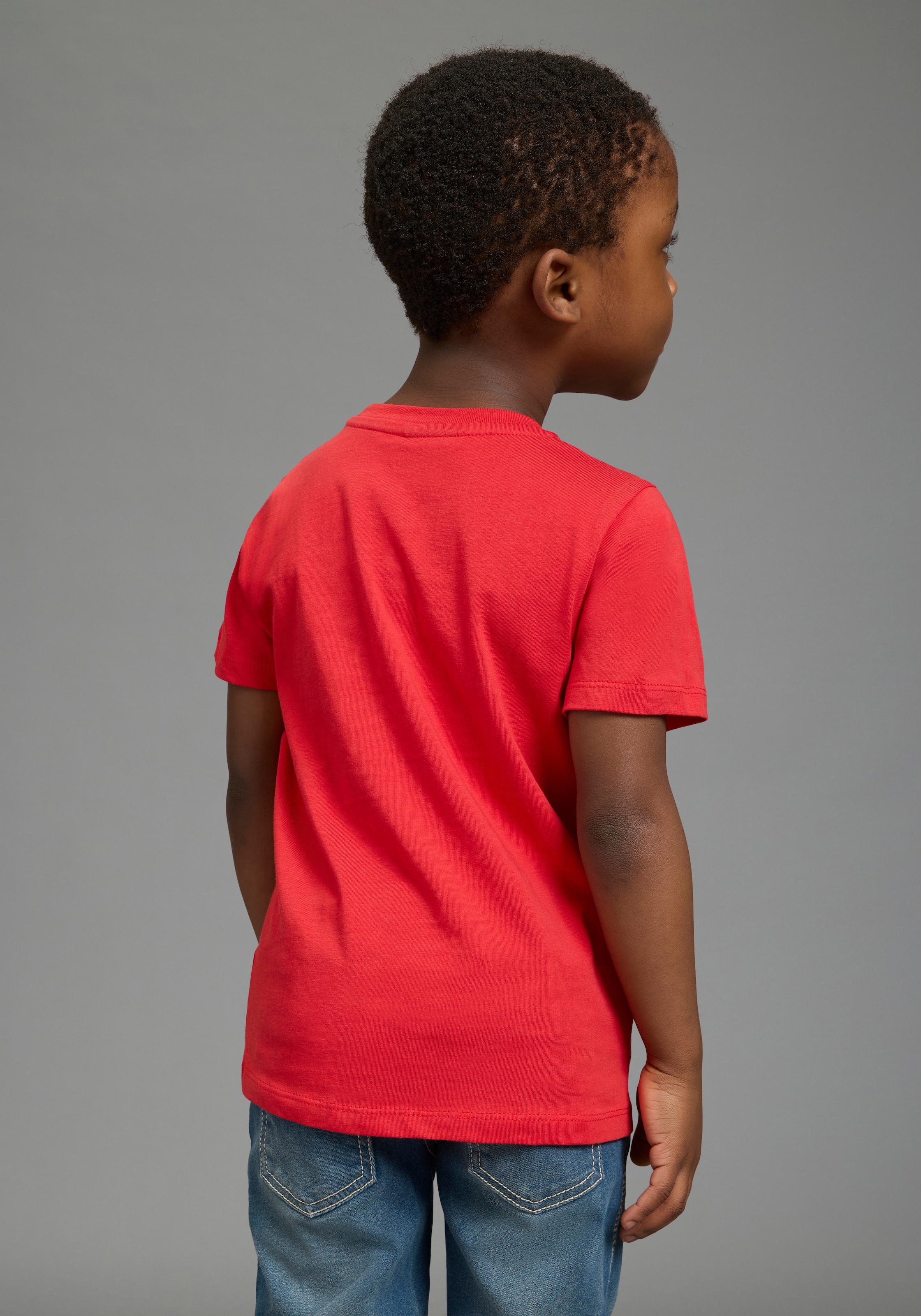 KIDSWORLD T-shirt »Mit tollem Druck: LITTLE TIGER« manches courtes, coupe basique, avec imprimé énergique, encolure ronde