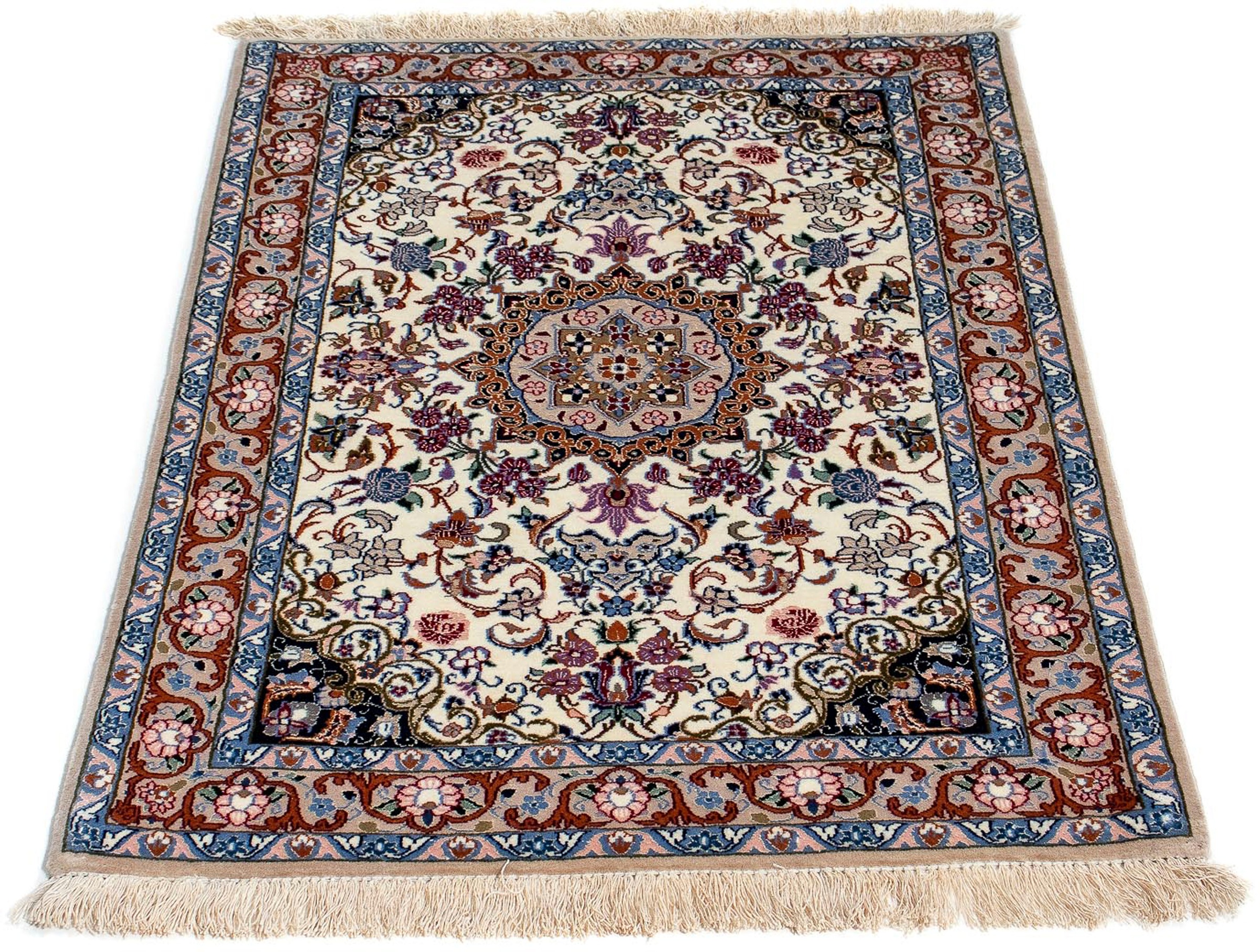 Image of morgenland Orientteppich »Perser - Isfahan - Premium - 102 x 70 cm - beige«, rechteckig, 6 mm Höhe, Wohnzimmer, Handgeknüpft, Einzelstück mit Zertifikat bei Ackermann Versand Schweiz
