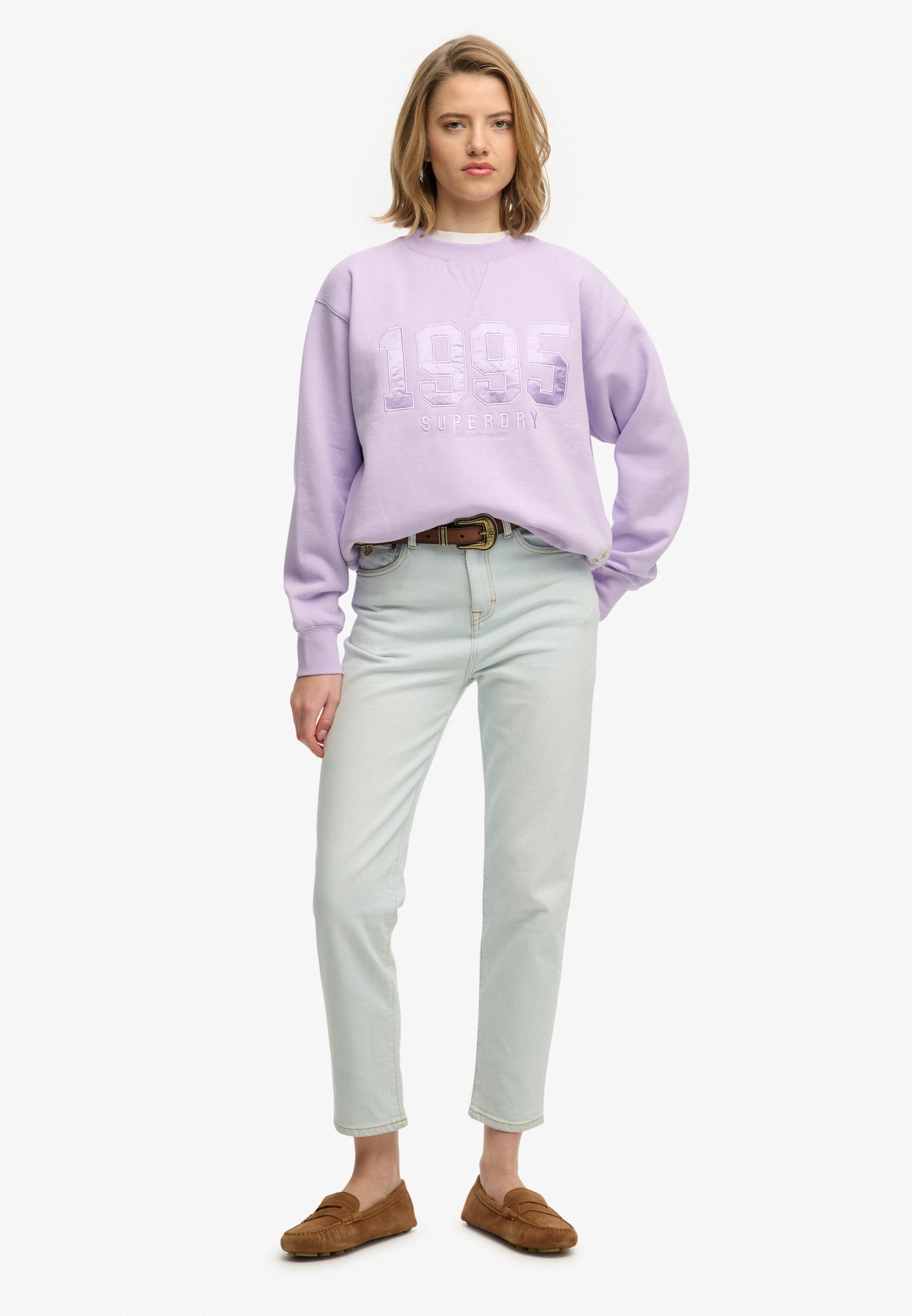 Superdry Sweatshirt »VARSITY SATIN APPLIQUE CREW«
