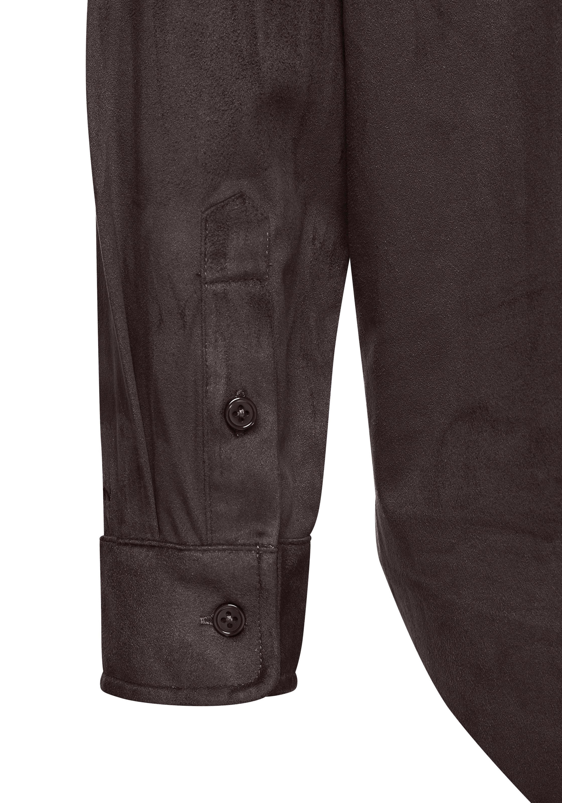 French Connection Langarmhemd aus Veloursleder-Imitat mit aufgesetzter Tasche, Loungewear