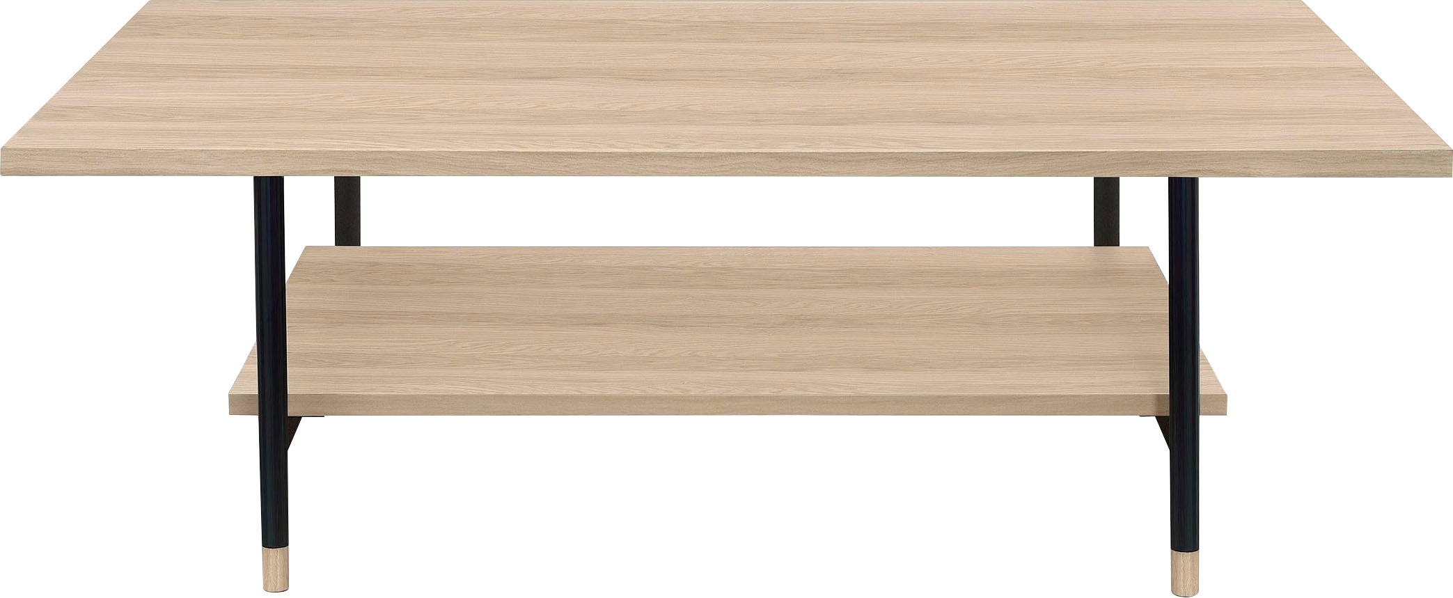 Table basse double plateau 120x65x45 cm chêne et noir