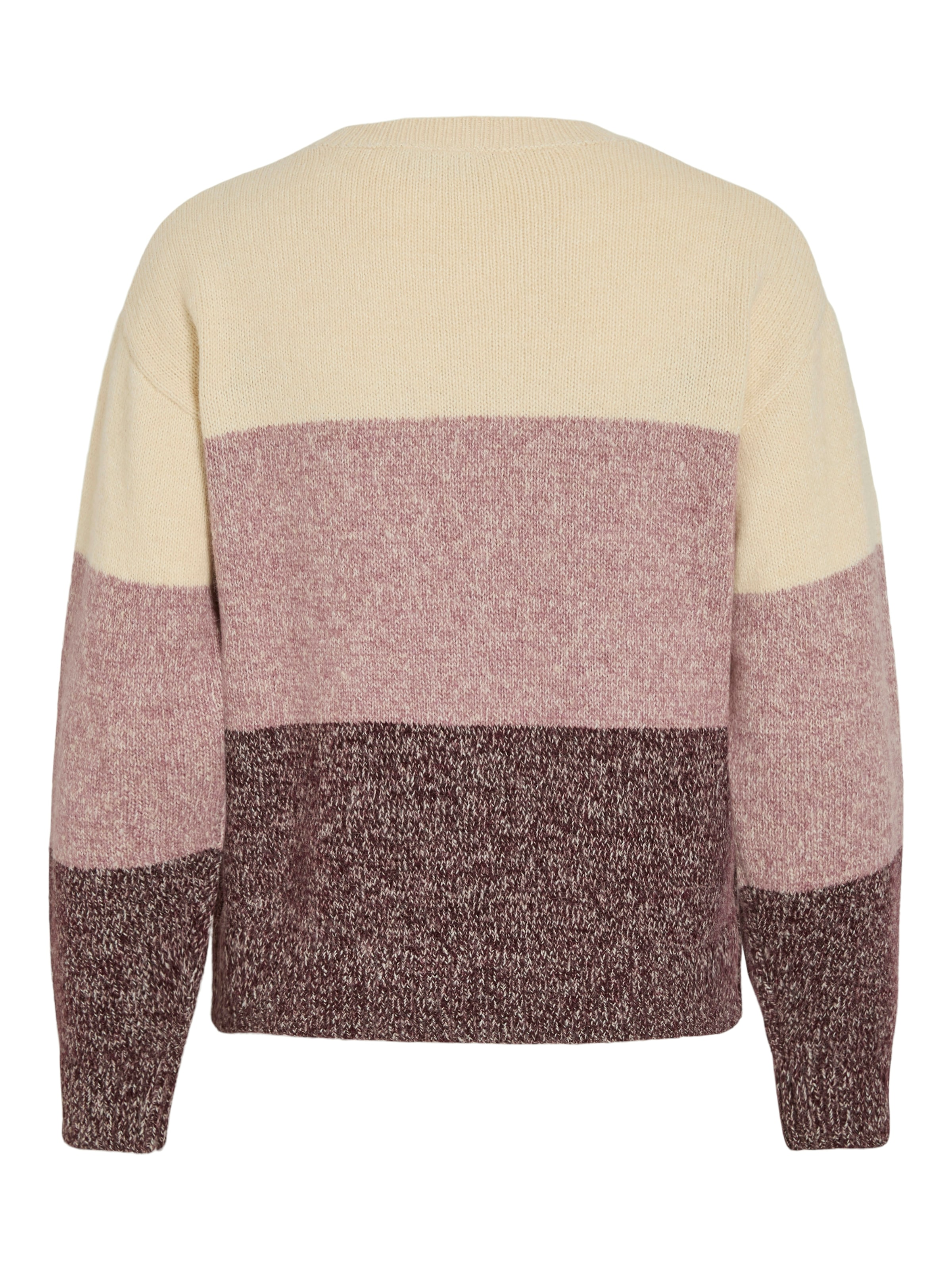 Vila Pull en tricot »VISPOSA O-NECK L/S STRIPE KNIT TOP/PB« Materialmix,