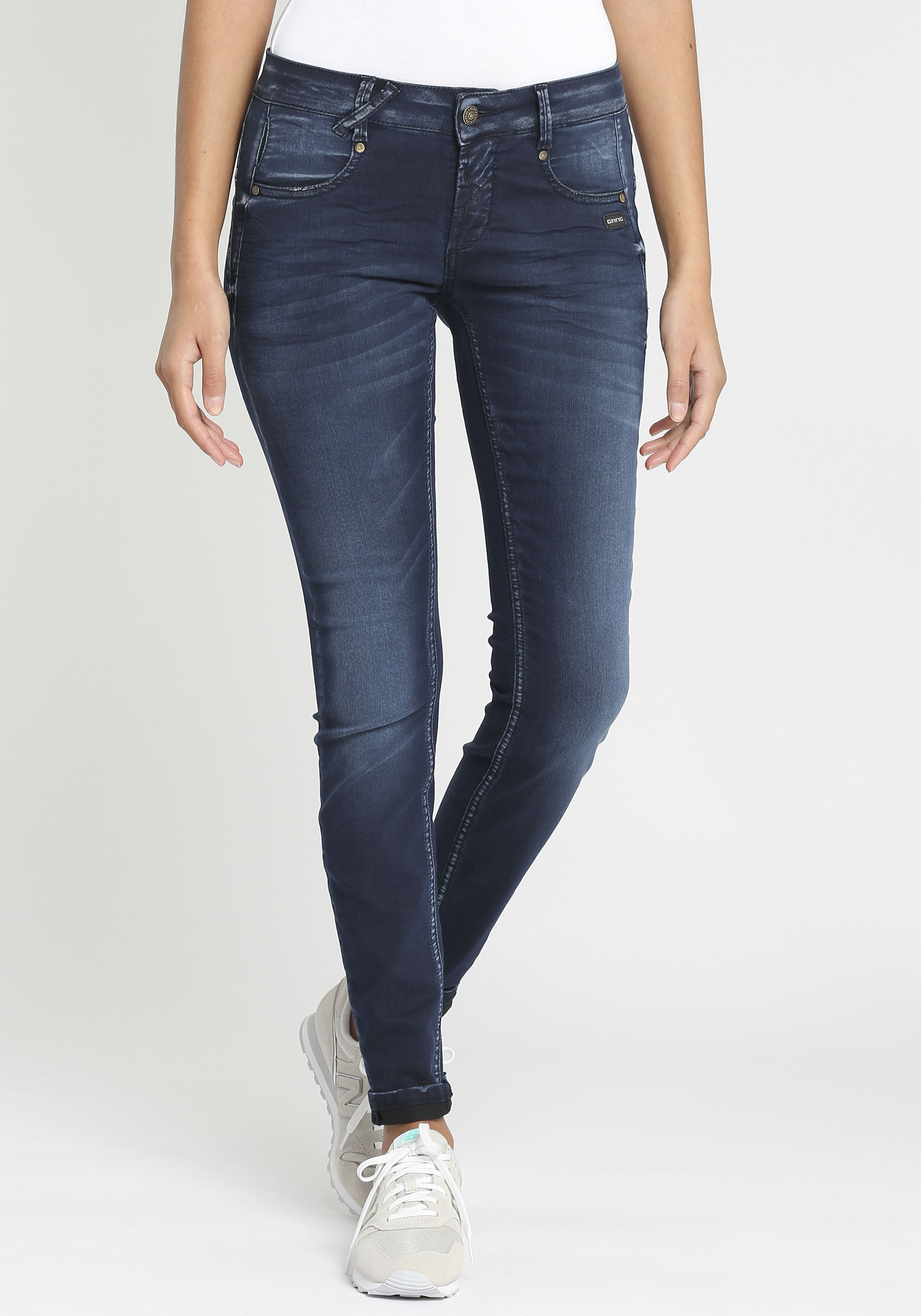 GANG Skinny-fit-Jeans »94NELE«, mit Rundpasse und seitlichen Dreieckseinsätzen f. e. tolle Silhouette-Gang 1