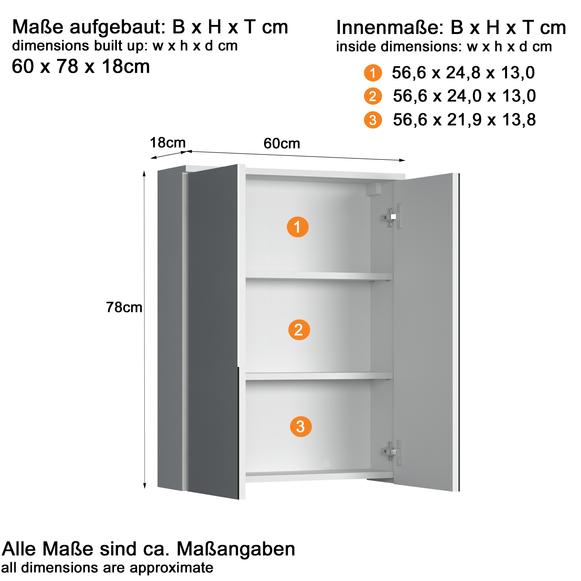 welltime Badmöbel-Set »Prag«, (Set, 2 St.), Waschtisch & Spiegelschrank - Weiss Hochglanz mit vertikalen Fräsungen