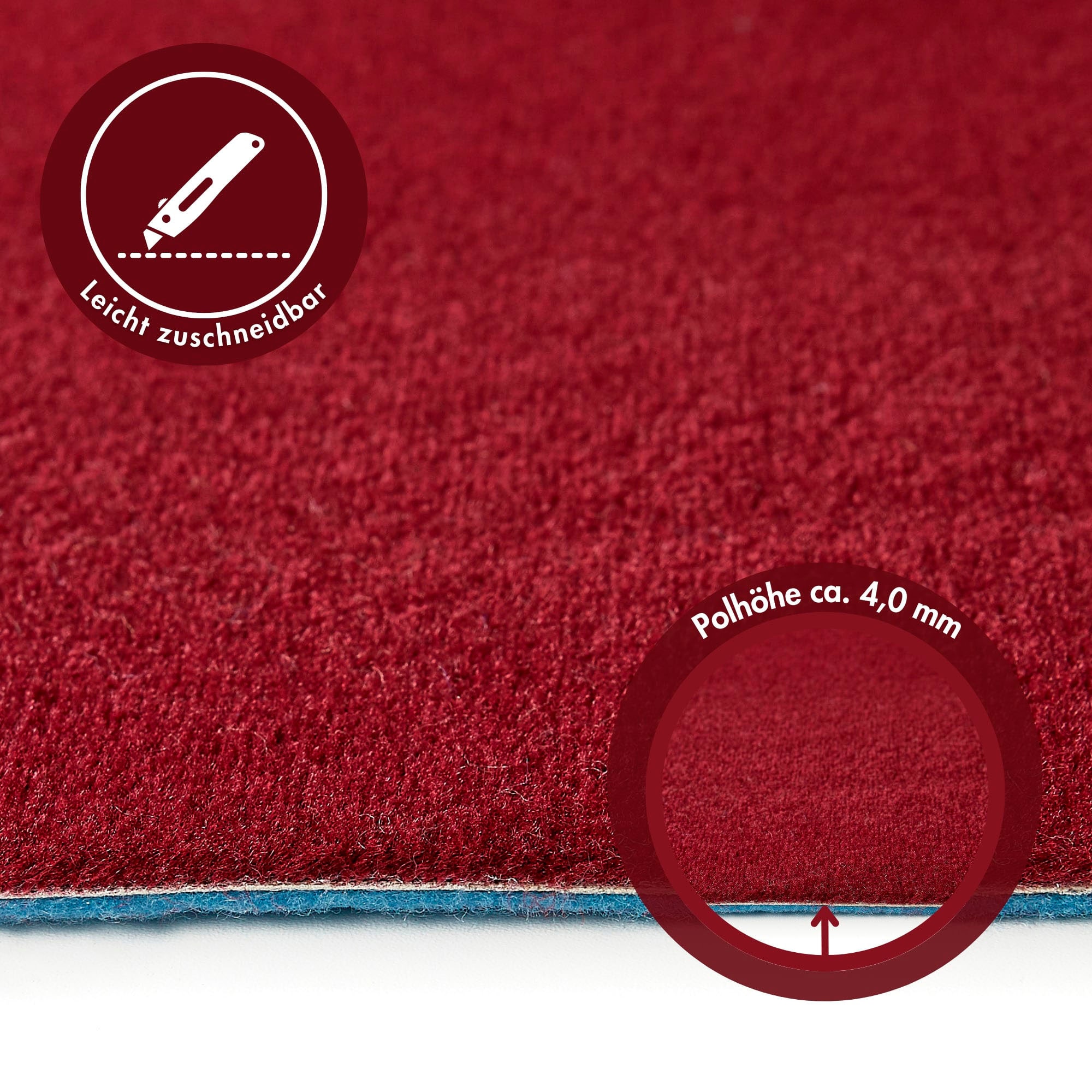 Andiamo Teppichboden »Kira, Velours, Made in Belgium«, rechteckig, 8 mm Höhe, Uni Farben, Breite 400 cm, strapazierfähig, pflegeleicht, Wohnzimmer