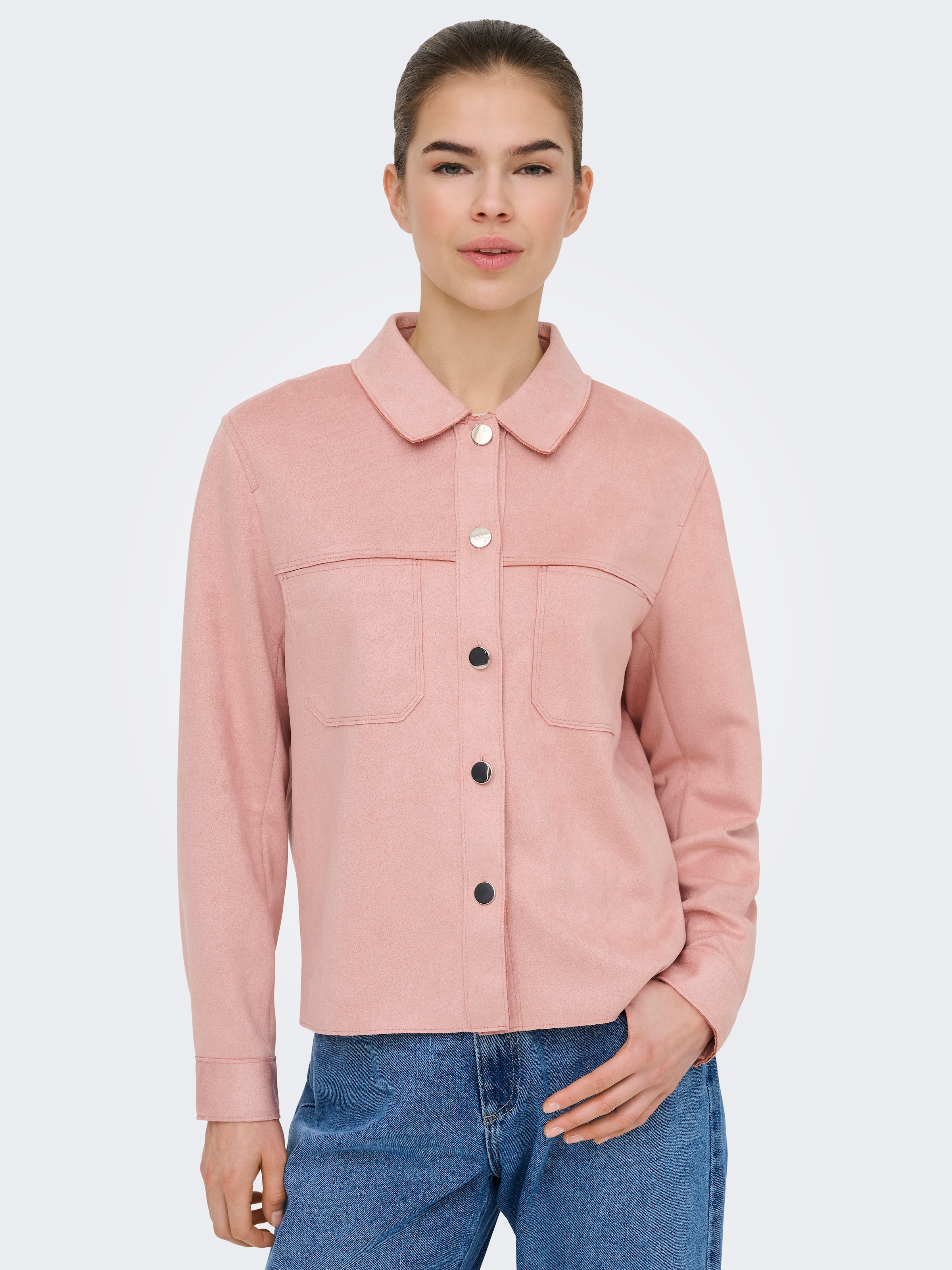 ONLY Hemdbluse »ONLMIRA L/S FAUX SUEDE SHIRT PNT« Materialmix, regular fit