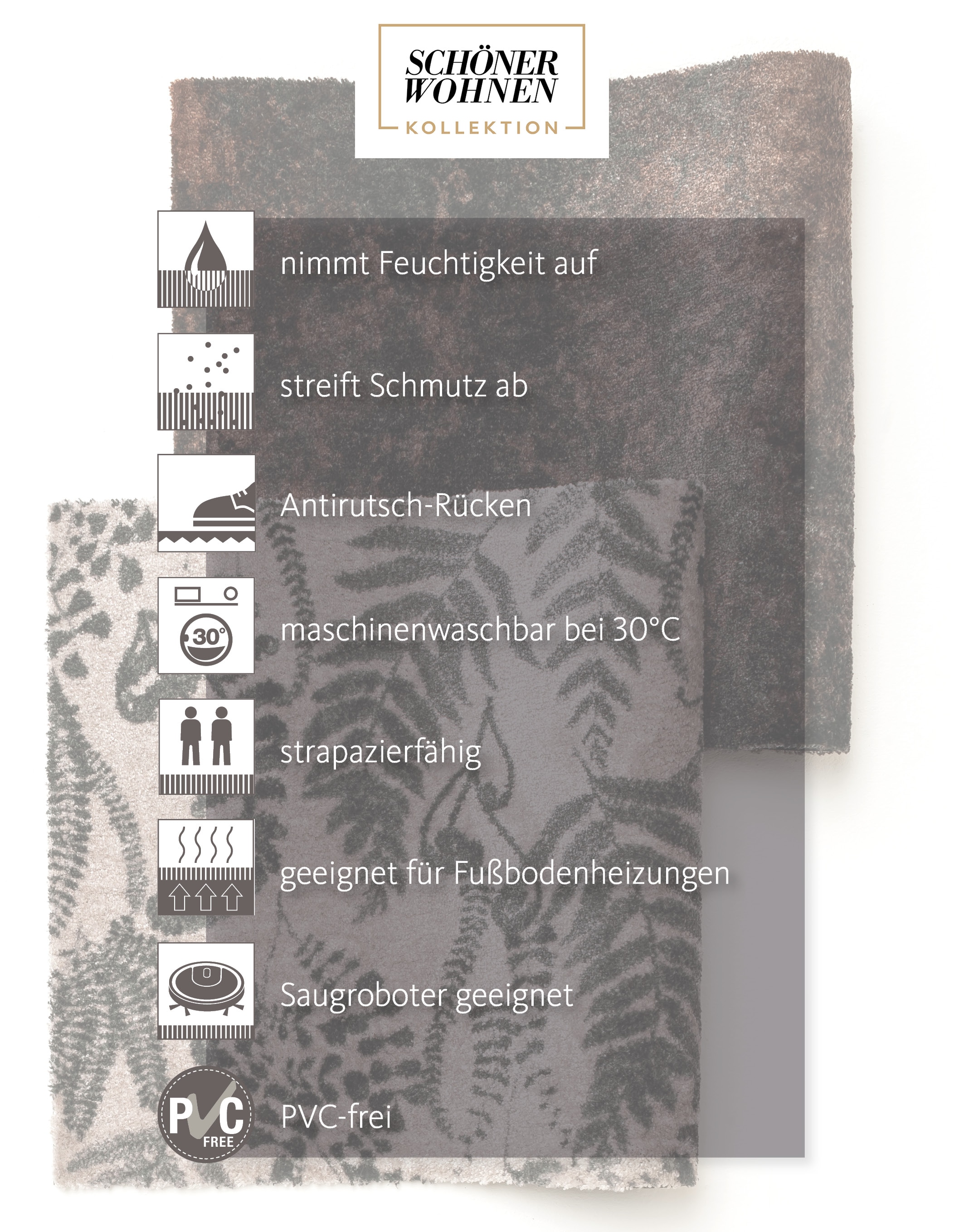SCHÖNER WOHNEN-Kollektion Fussmatte »Malibu« rechteckig 7 mm Höhe Türmatte, Schmutzfang, In und Outdoor, Sauberlauf, waschbar