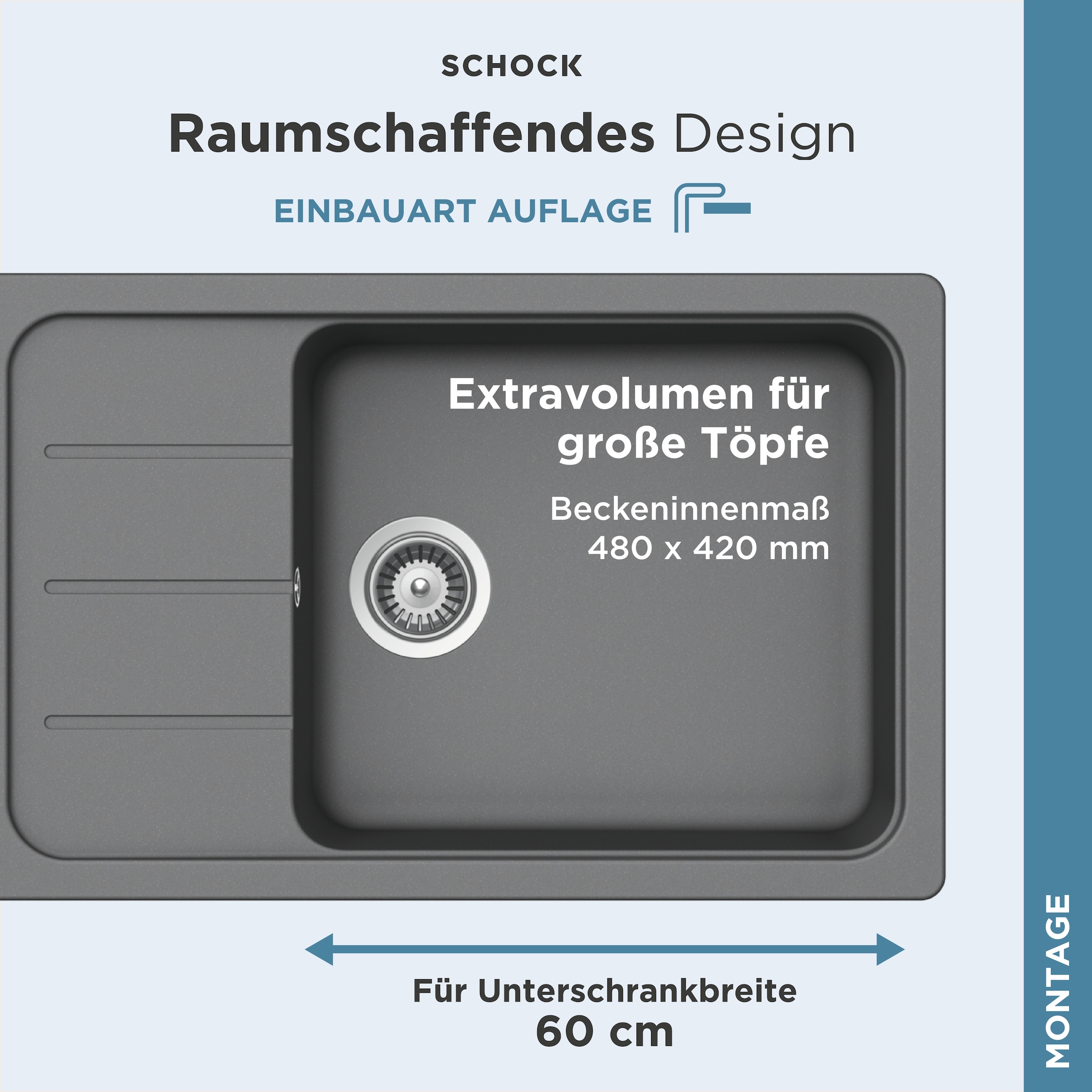 Schock Granitspüle »Formhaus D-100LS«, für kleine Küchen