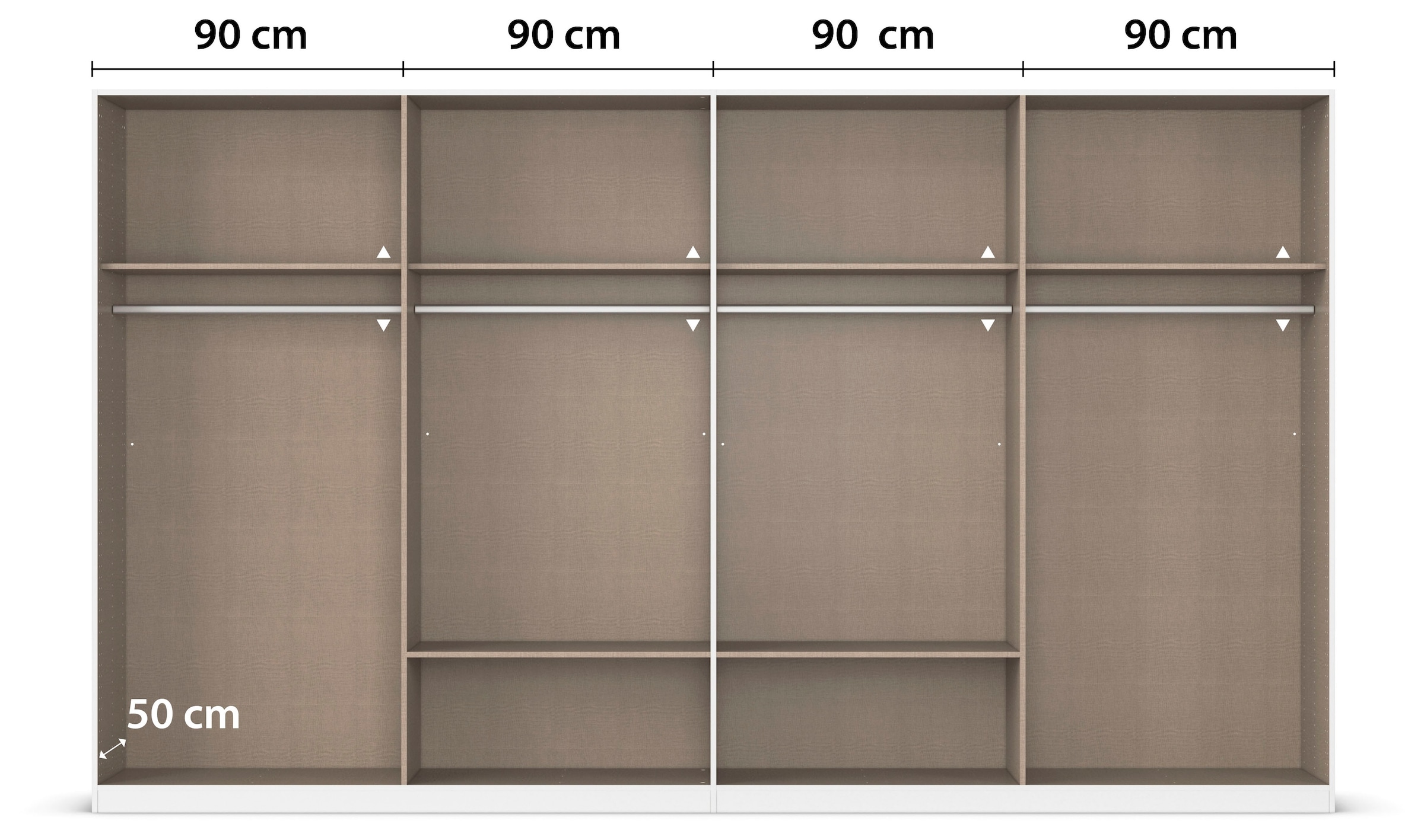 rauch Drehtürenschrank »Kleiderschrank Garderobe GAMMA Breiten 360 cm« in 3 Ausstattungen BASIC/CLASSIC/PREMIUM (inkl. SOFT-CLOSE-Funktion),  mit Schubladen, verschiedene Griff-Varianten TOPSELLER MADE IN GERMANY