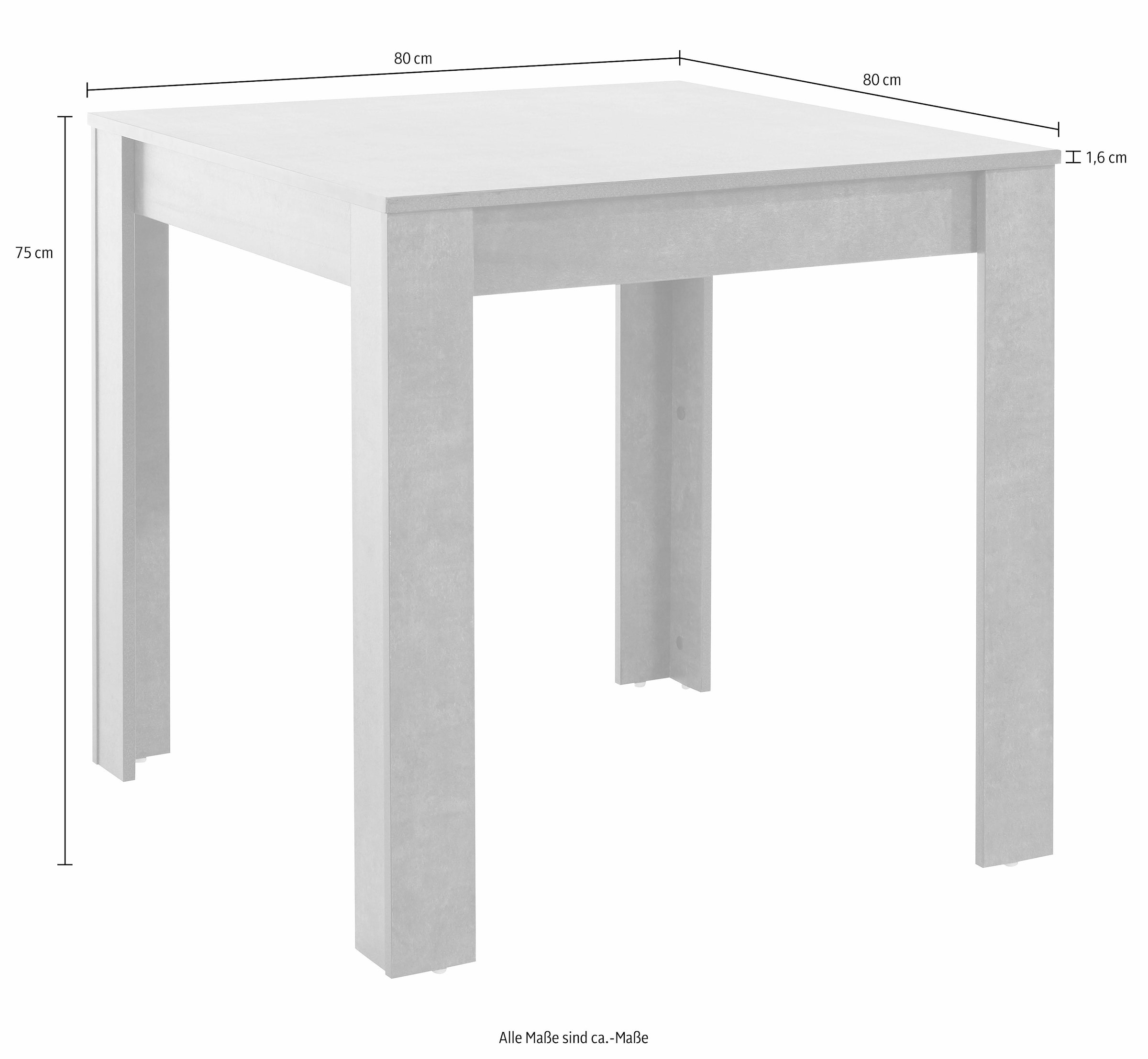 INOSIGN Essgruppe, (Set, 5 tlg.), mit Esstisch 80 cm breit