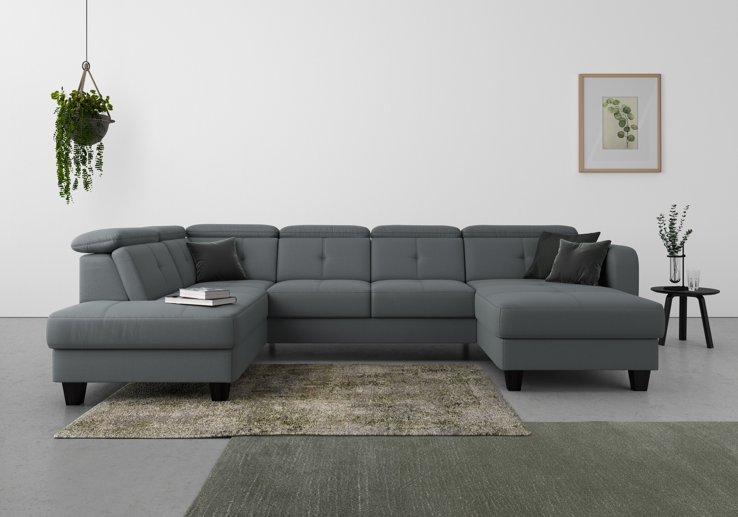 sit&more Paysage de salon »Belluci U-Form« Kopfteilverstellung und Federkern, wahlweise mit Bettfunktion