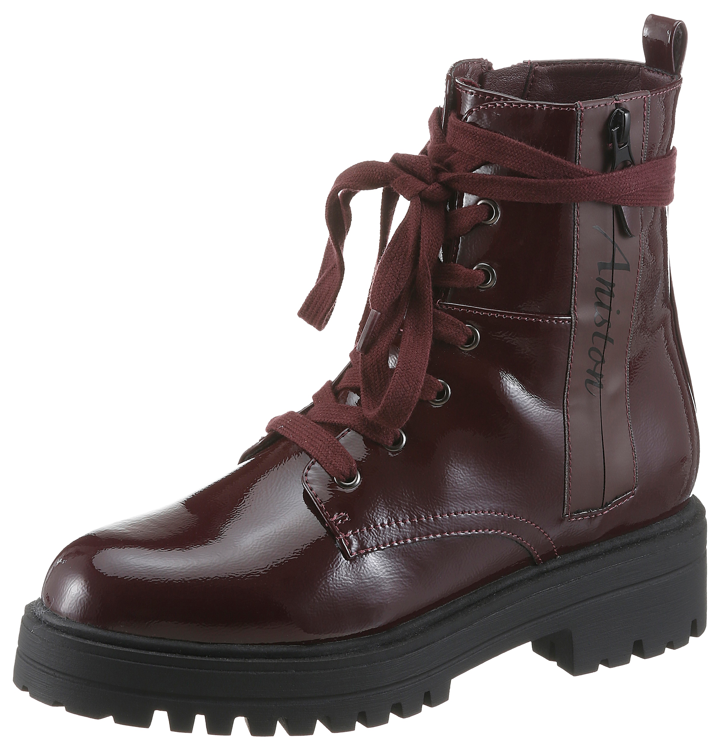 Aniston SHOES Bottines à lacets  Bottines à fermeture éclair, aspect brillant - NOUVELLE COLLECTION