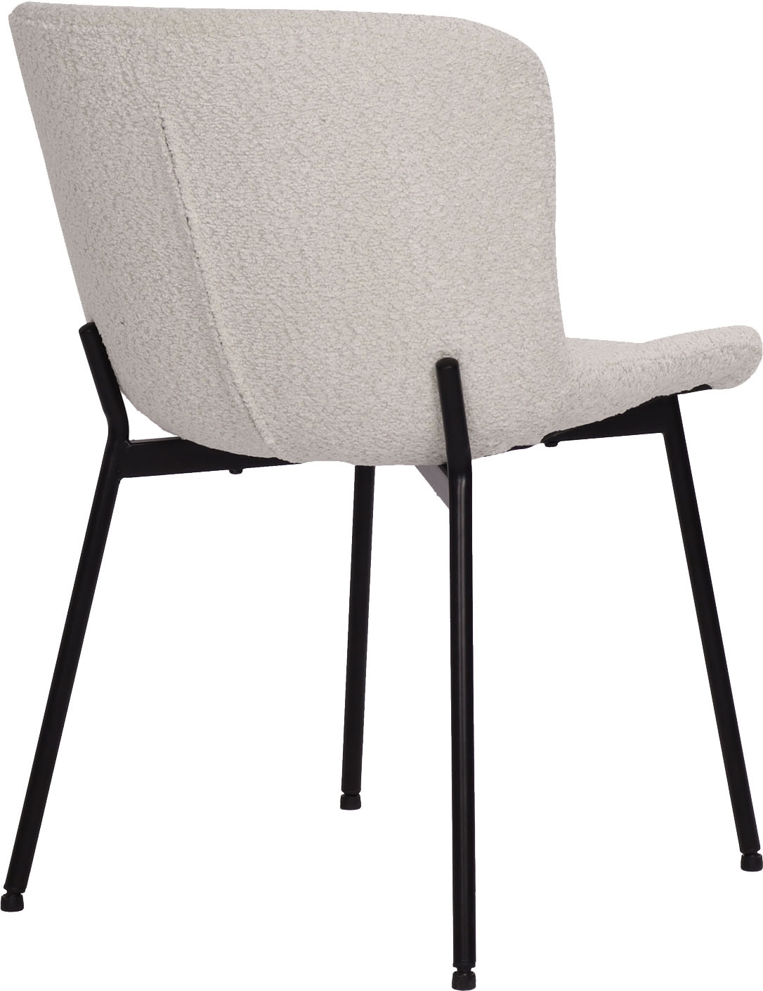 SIT 4-Fussstuhl »Manila 2er-Set Bouclé Esszimmerstühle mit Metallgestell skandinavisch« (Set) 2 Stk.Öko-Tex Bouclé-Bezug & schwarze Metallbeine im Scandi-Look