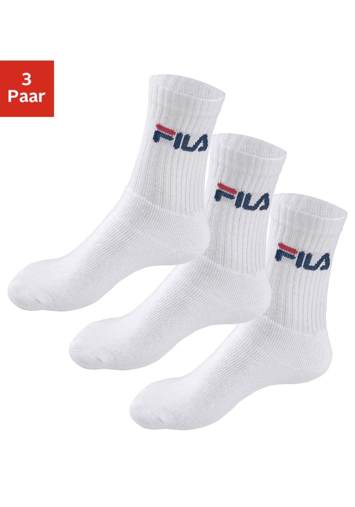 Fila Tennissocken, (3 Paar), mit verstärkten Belastungszonen