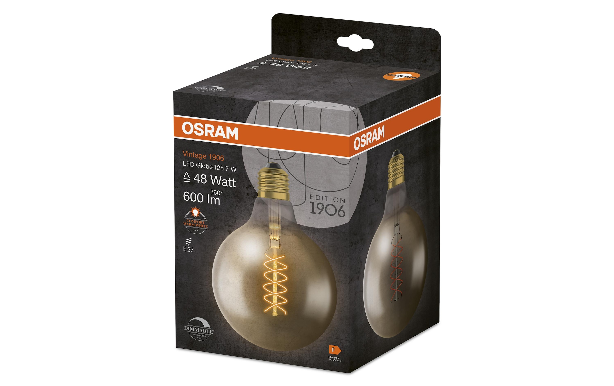 Osram LED-Leuchtmittel »Vintage 1906 Globe, 7W, E27, Warmweiss«, E27, 1 St., Warmweiss