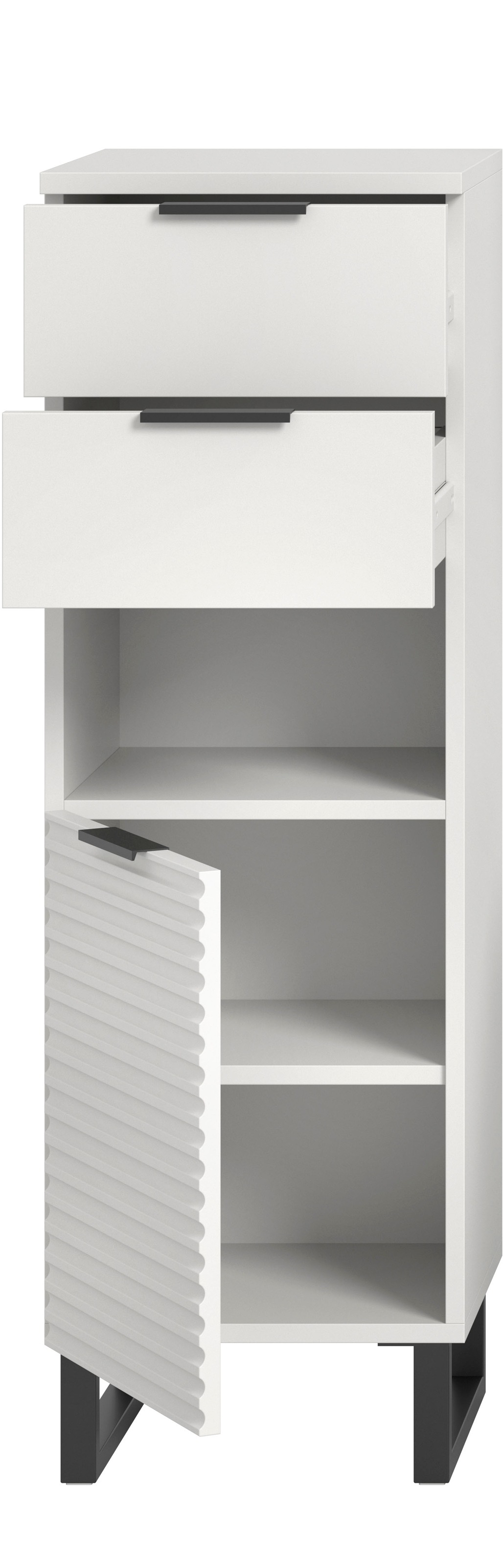 welltime Unterschrank »Litica, Höhe 110 cm, 2 Schubkästen, 1 Tür, 1 offenes Fach« Badschrank, Bad-Midischrank, Badezimmer, Bad-Möbel