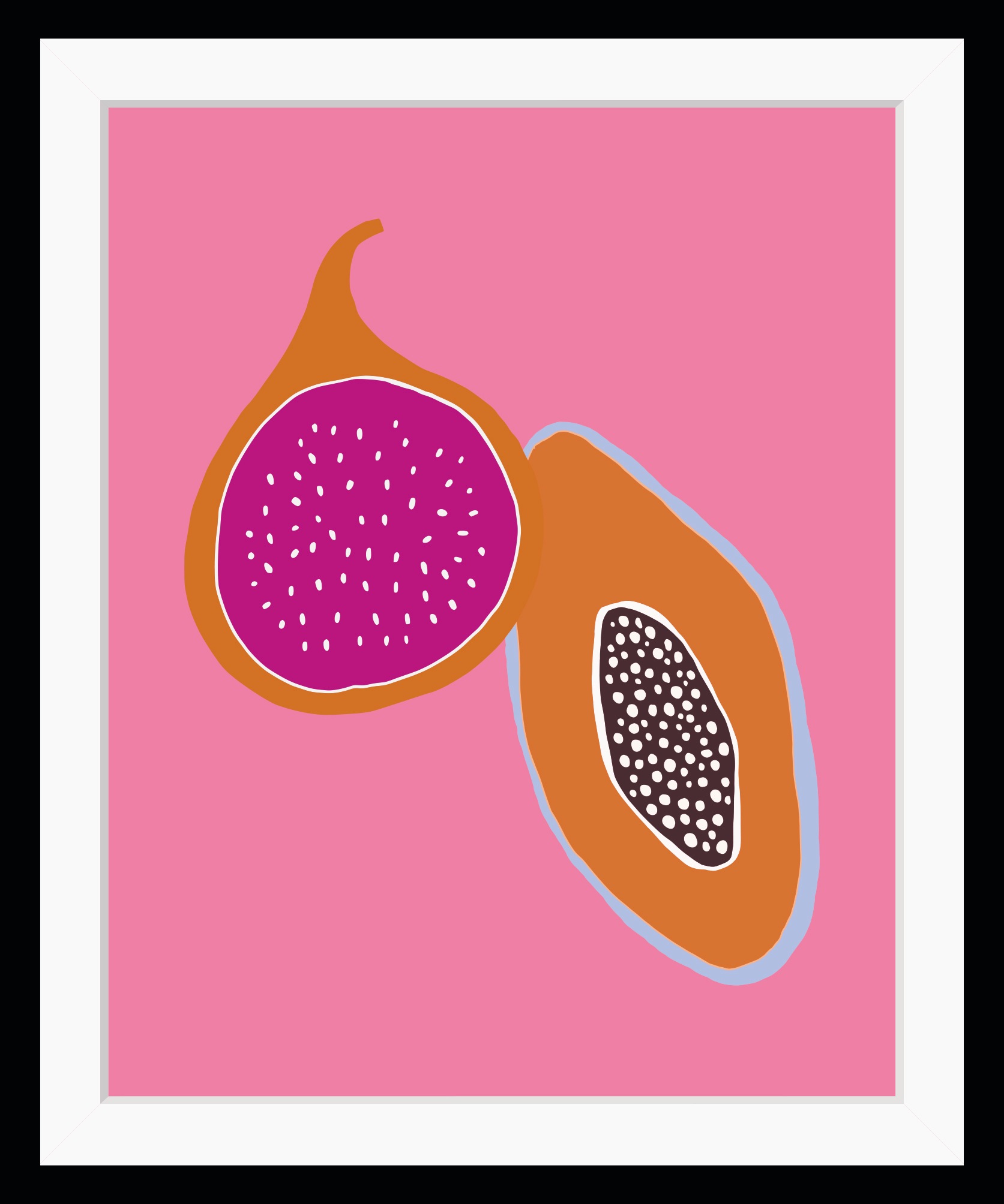 Image of queence Bild "Constantin" Kunst Lebensmittel Obst Obst Bilder Orange HD Premium Poster-Druck inkl. Holzrahmen