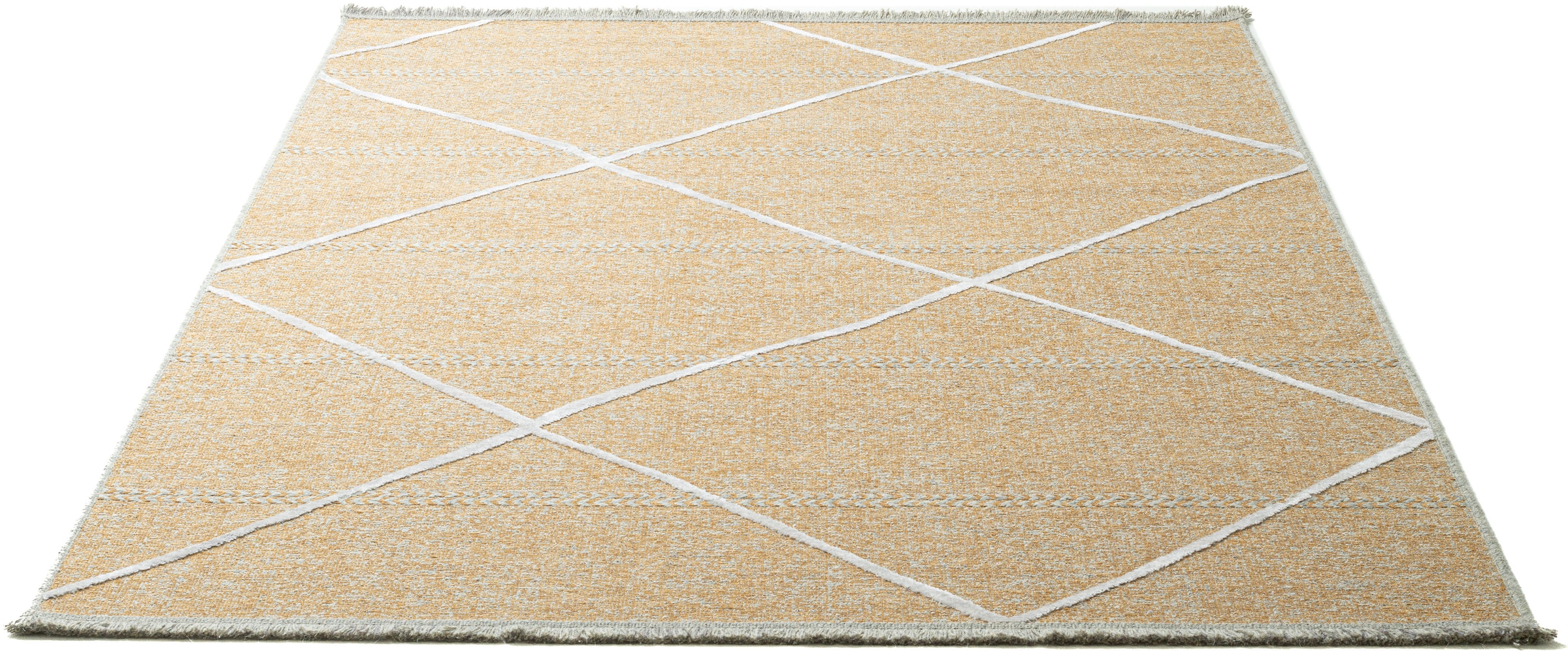 Flachgewebe, Rauten, Fransen Sansibar Design, kaufen Teppich modernes Motiv rechteckig, mit jetzt Scandi »Braderup«,