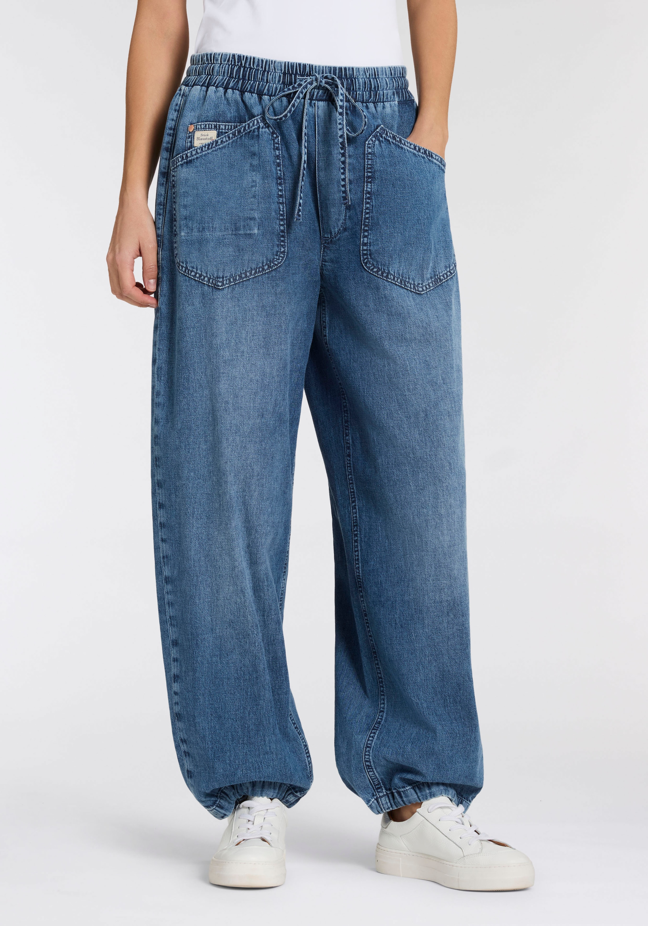 Image of Herrlicher Schlupfjeans "Elinor Denim Light" mit Kordelzug