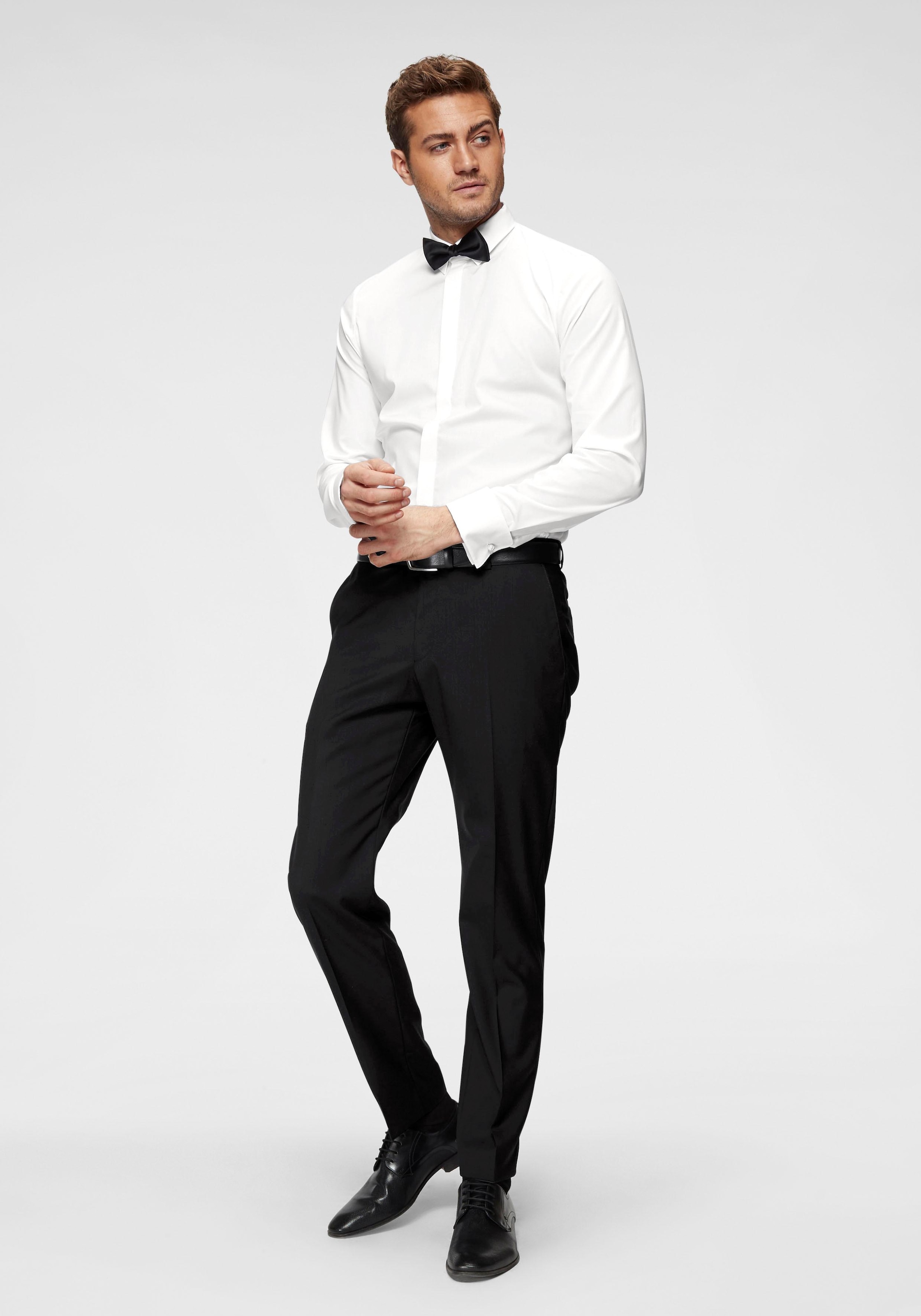 OLYMP Smokinghemd »No. Six super slim« Umschlagmanschetten, verdeckte Knopfleiste