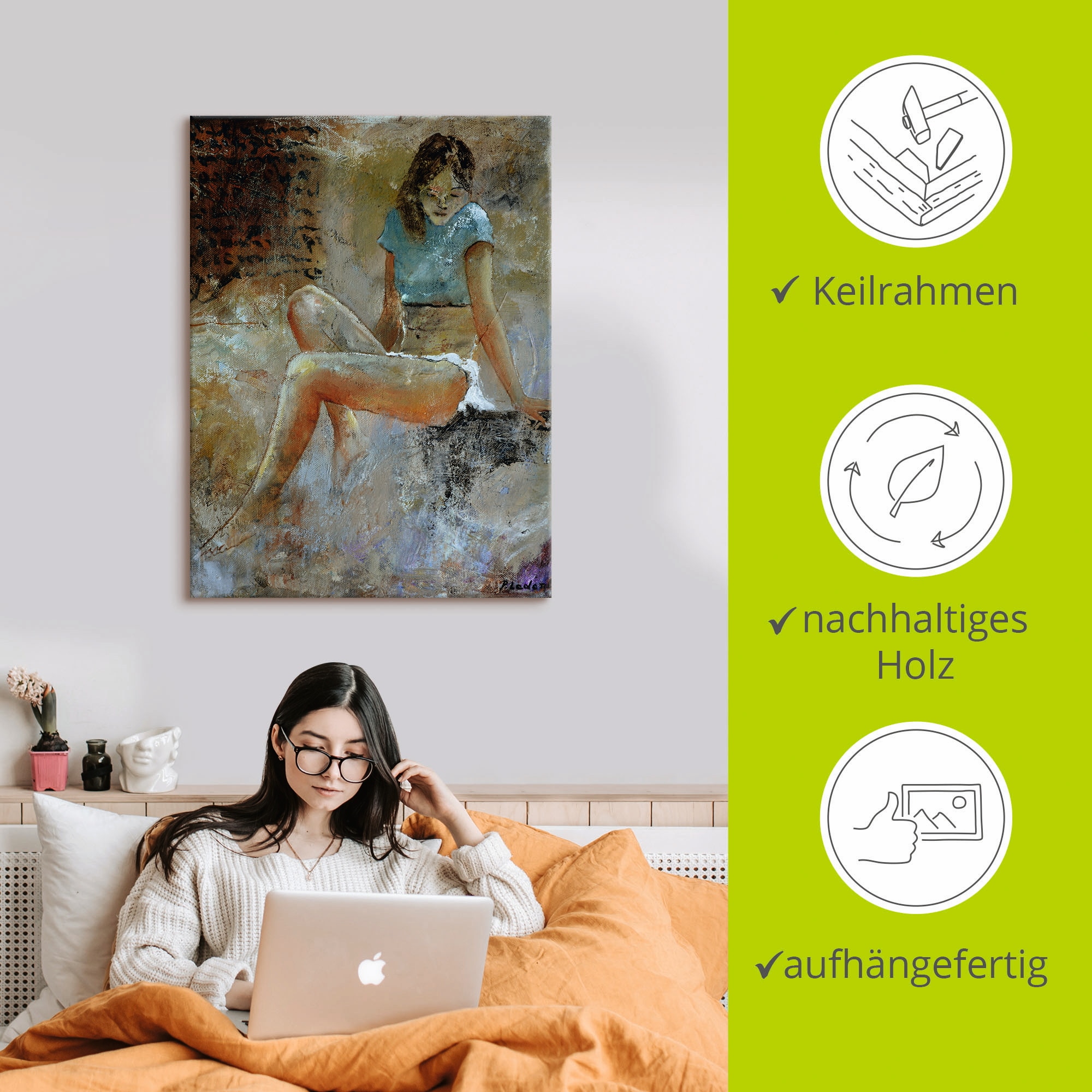 Artland Tableau sur toile »Junges Mädchen« 1 cuis tlg. auf Holzrahmen gespannt