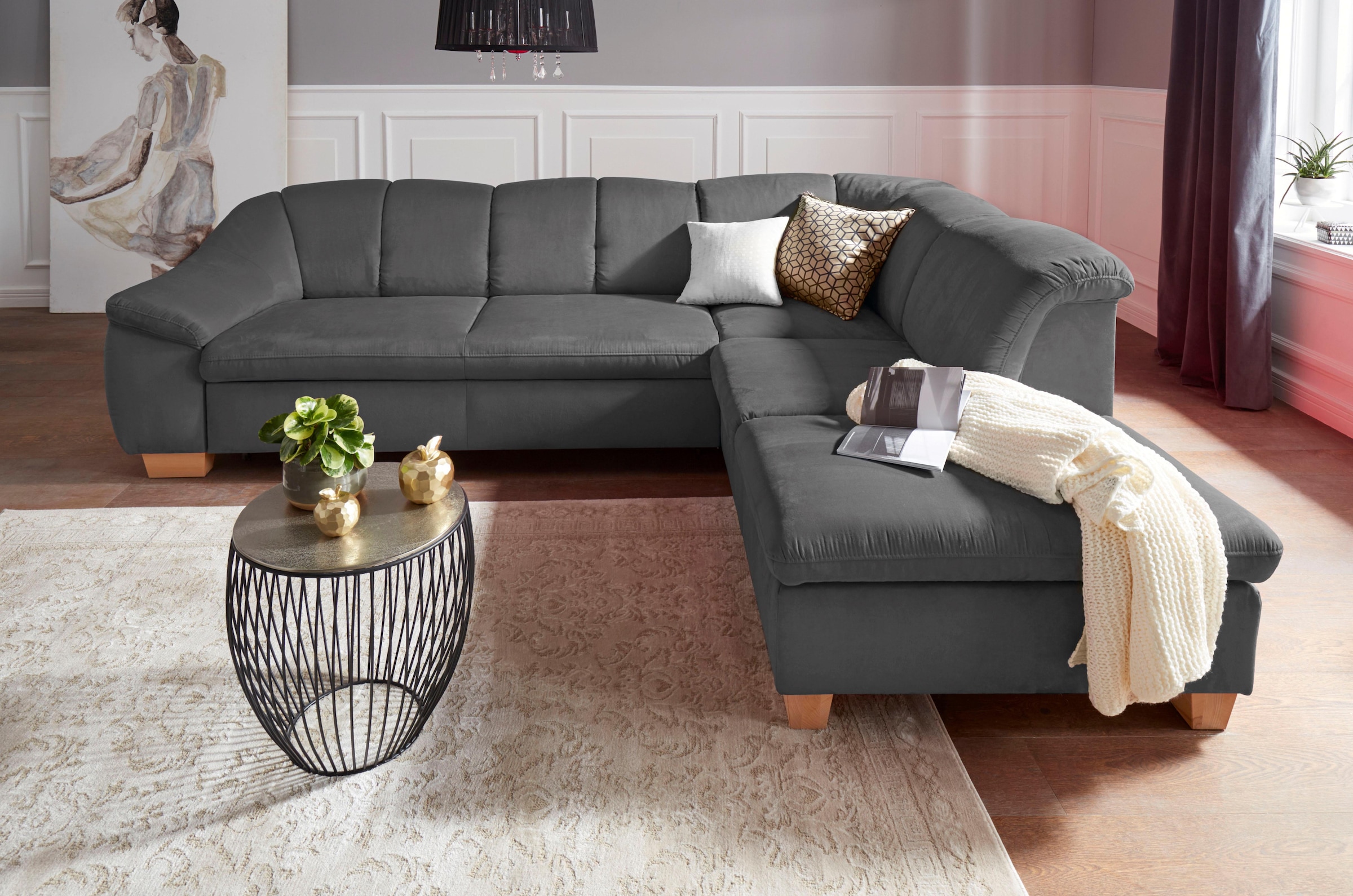 Image of sit&more Ecksofa "Santo L-Form" mit Federkern, wahlweise mit Bettfunktion und Stauraum