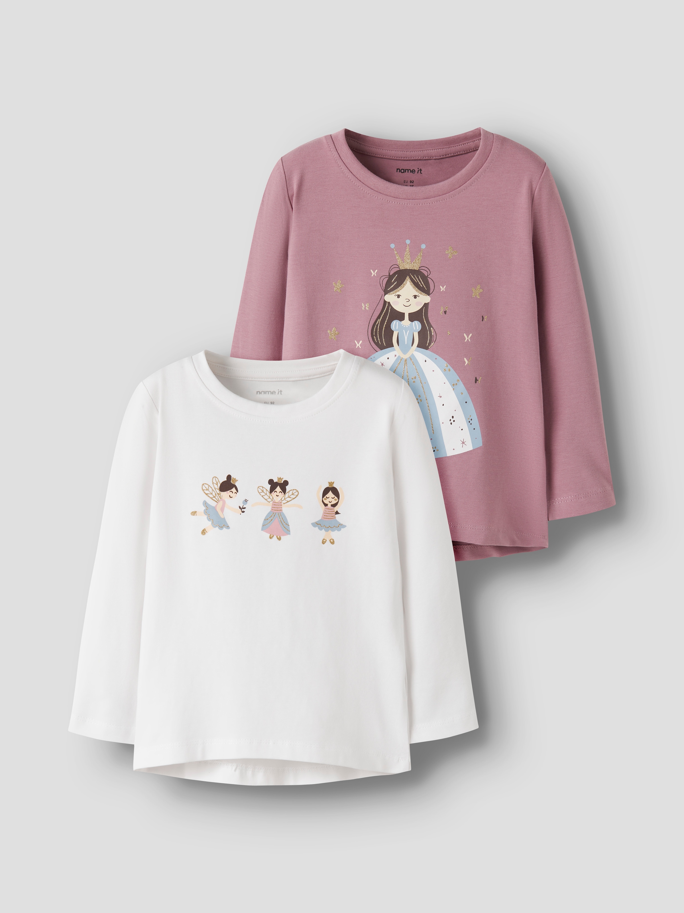 Name It T-shirt »NMFVIX 2P  LS TOP« Paquet, pack de 2, 2 Mélange coton, imprimé