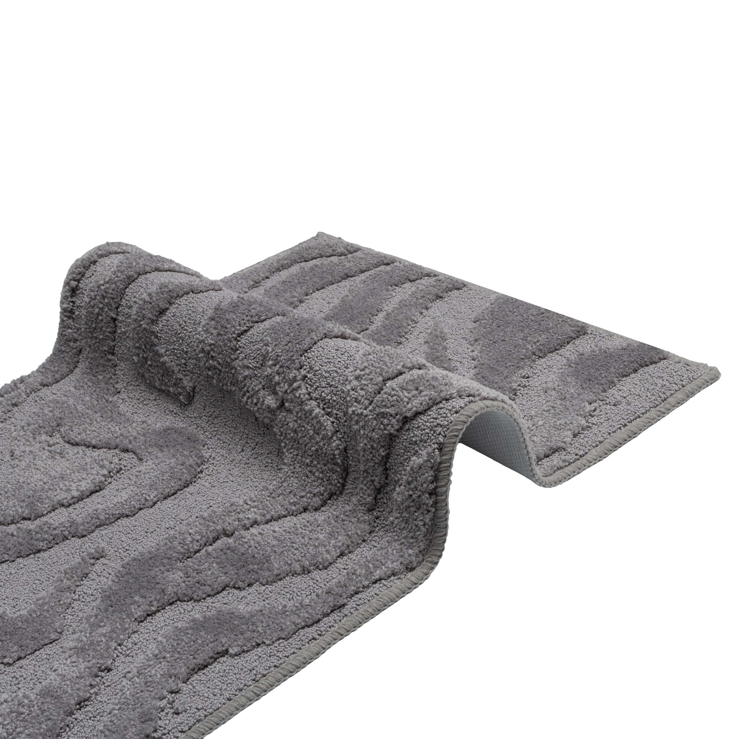 GOODproduct Badematte »Wave, Badvorleger, Badezimmer Teppich« Höhe 10 mm rutschhemmend beschichtet fussbodenheizungsgeeignet | schnell trocknend Hoch-Tief-Effekt, modernes Muster, Welle, Badteppich, Duschvorleger