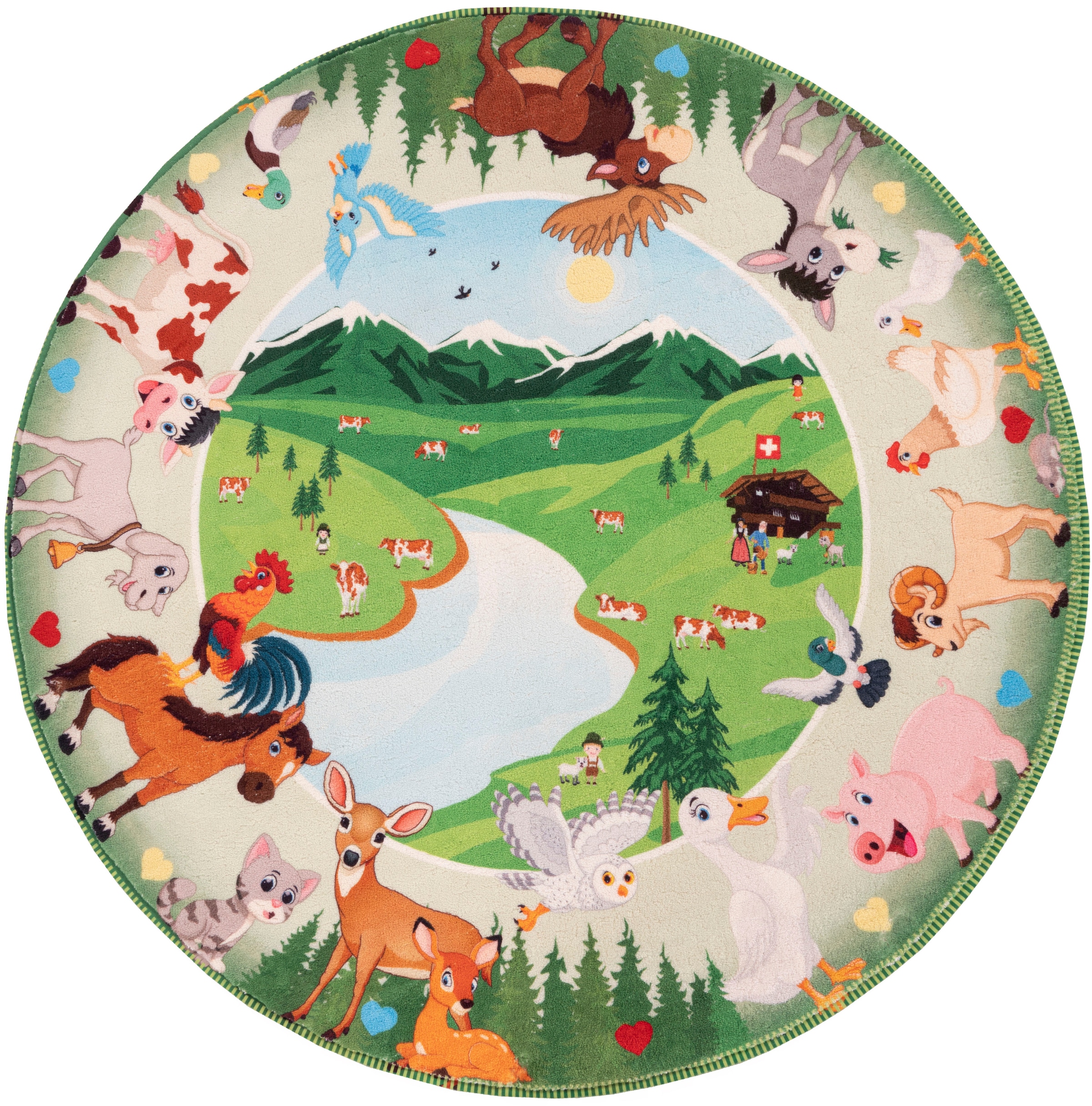 Kinderteppich »My Juno 476«, rund, Spielteppich, Motiv Tiere, Kinderzimmer